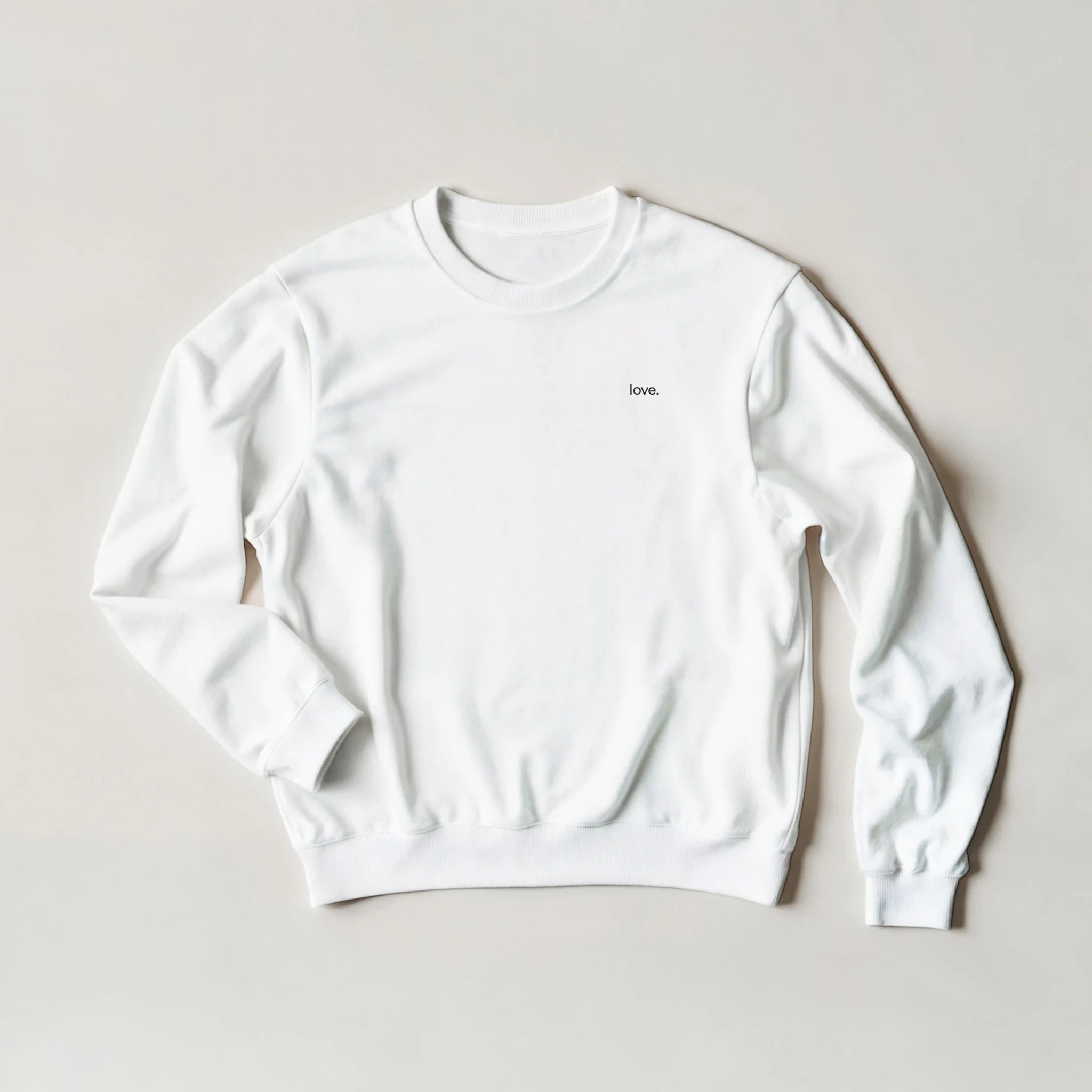 love. · Embroidered Adult Sweatshirt White - BM ink.