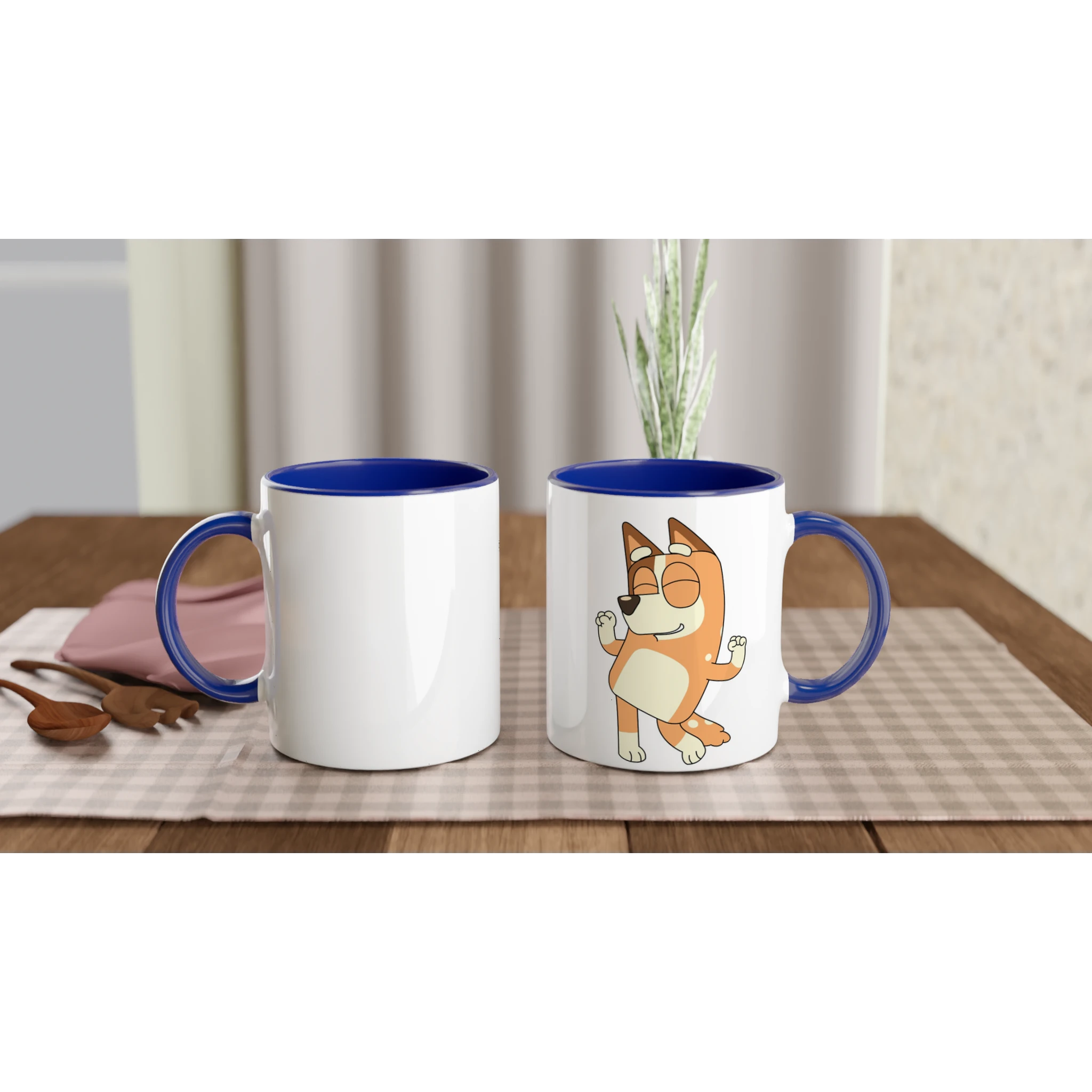 Ceramic Mug · Bluey's Mom Chilli Ceramic Blue Chilli Right - BM ink.