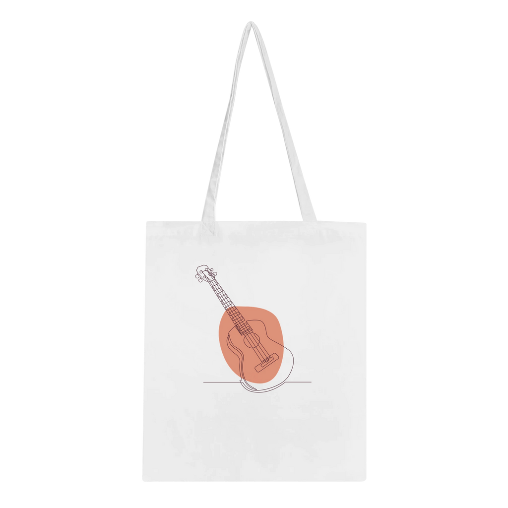 Tote Bag · Acoustic Guitar (Bold) White - BM ink.