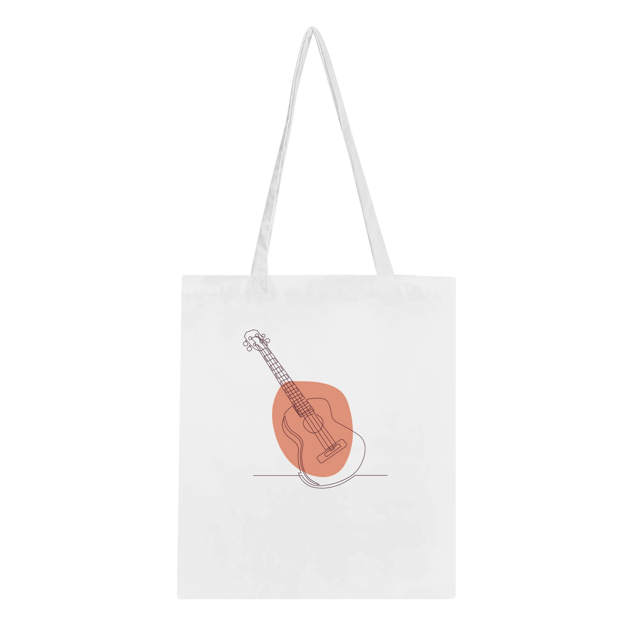 Tote Bag · Acoustic Guitar (Bold) White - BM ink.