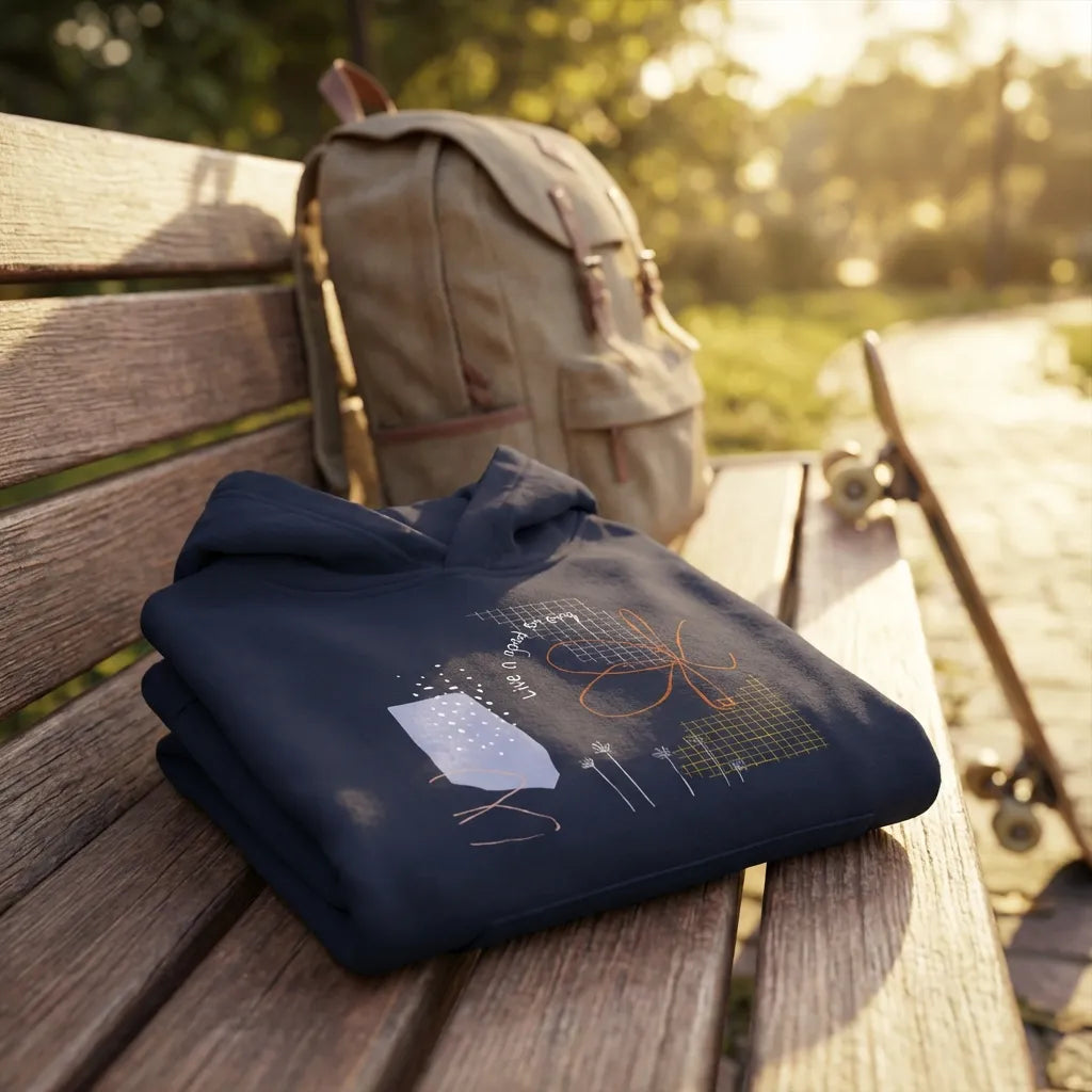 Kids Hoodie · Live a Good Story French Navy - BM ink.