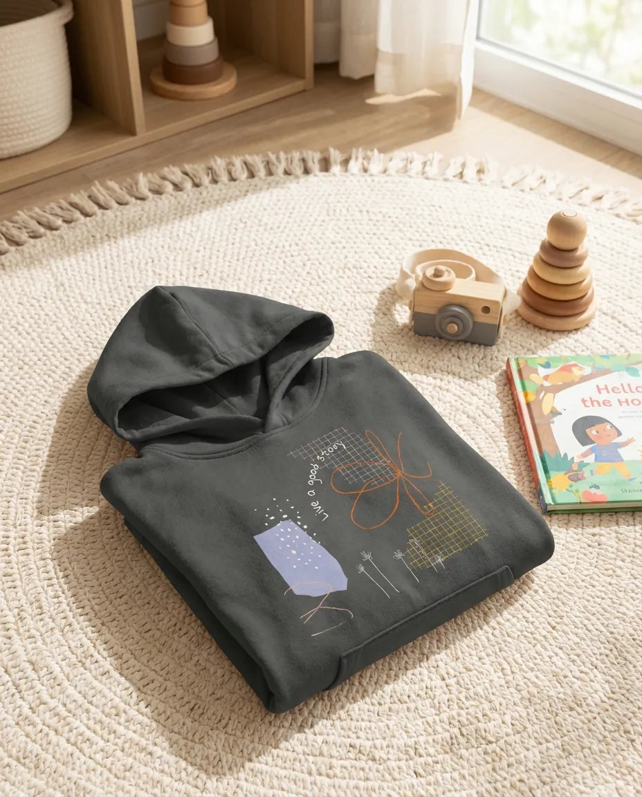 Kids Hoodie · Live a Good Story Grey Melange - BM ink.