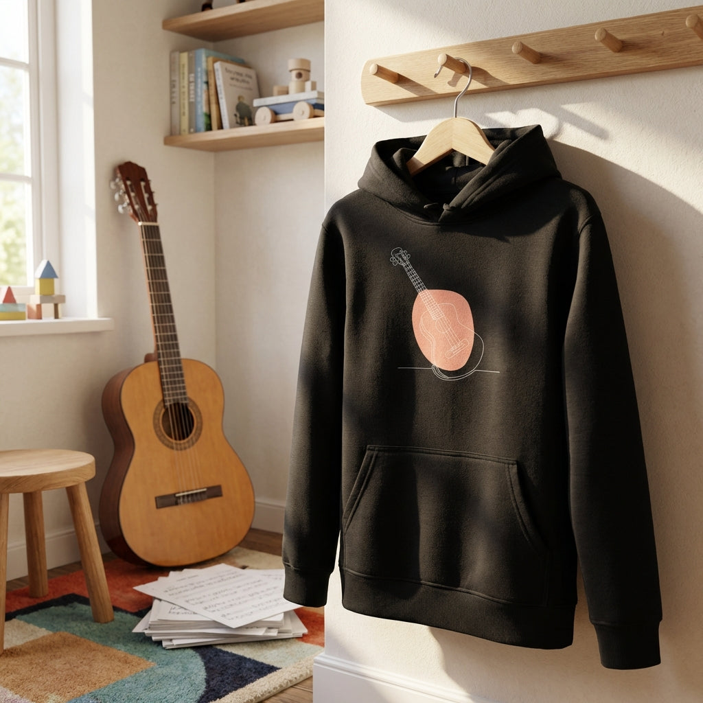 Kids Hoodie · Acoustic Guitar (Bold) Black - BM ink.