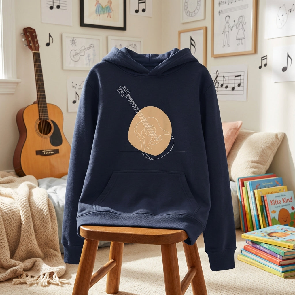 Kids Hoodie · Acoustic Guitar (Light) French Navy - BM ink.