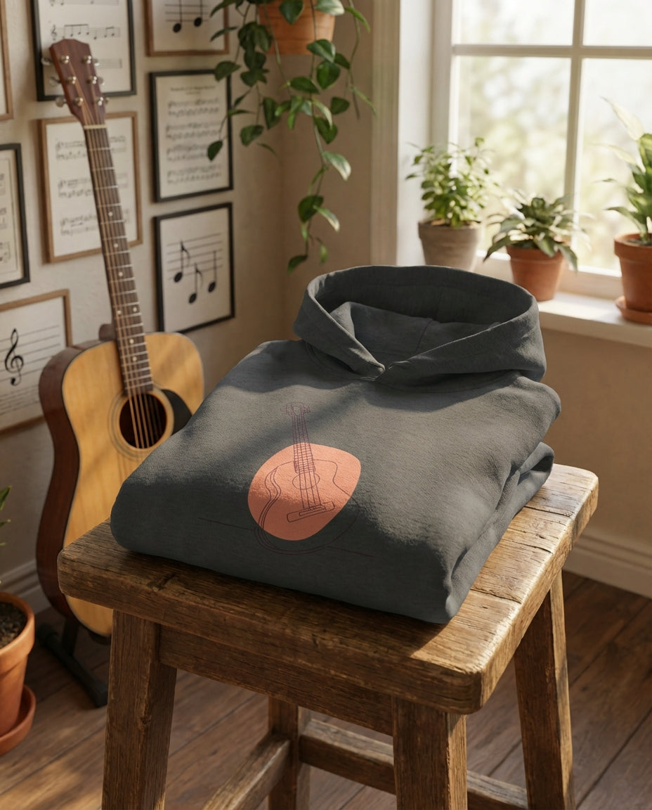Kids Hoodie · Acoustic Guitar (Bold) Grey Melange - BM ink.