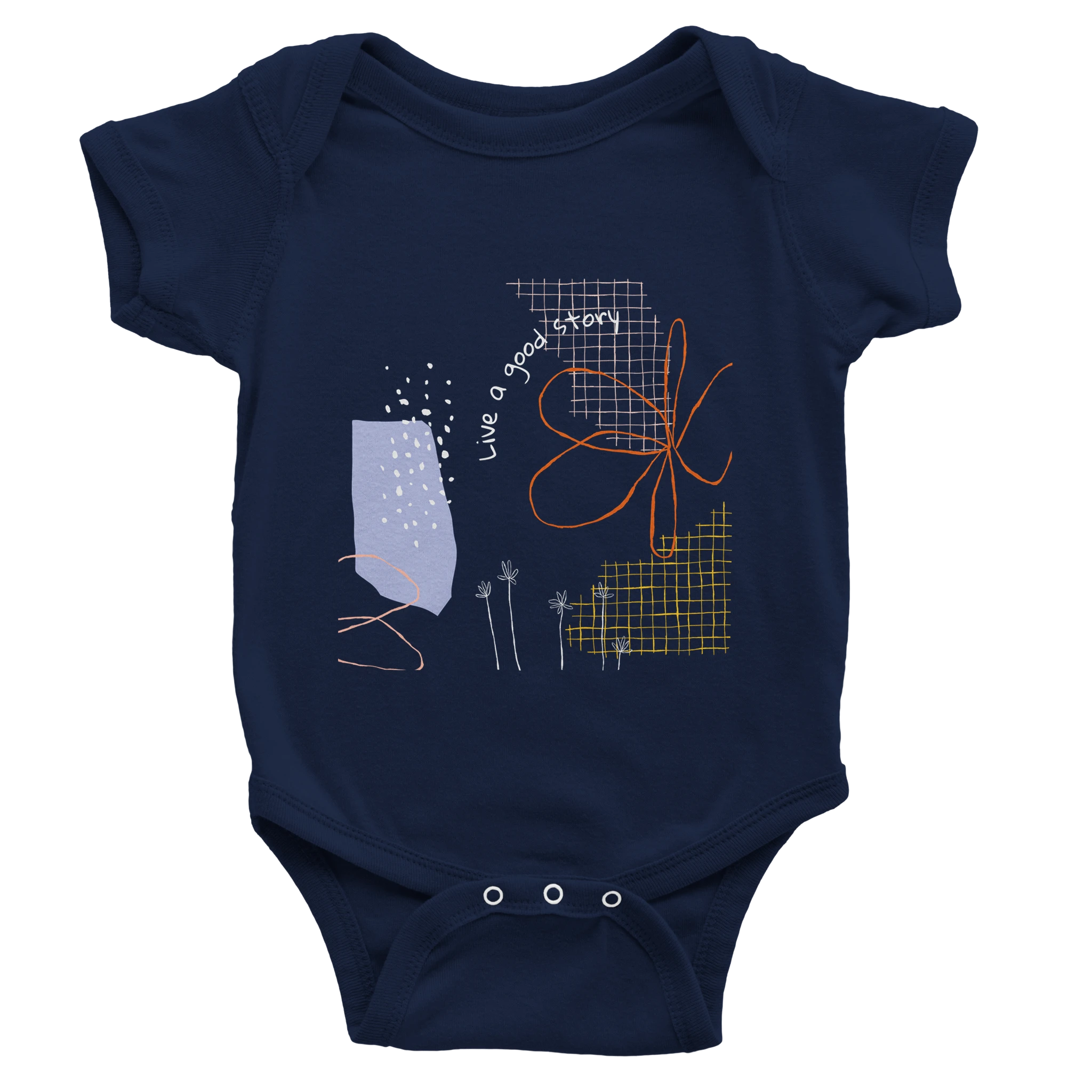 Baby Bodysuit · Live a Good Story Navy - BM ink.