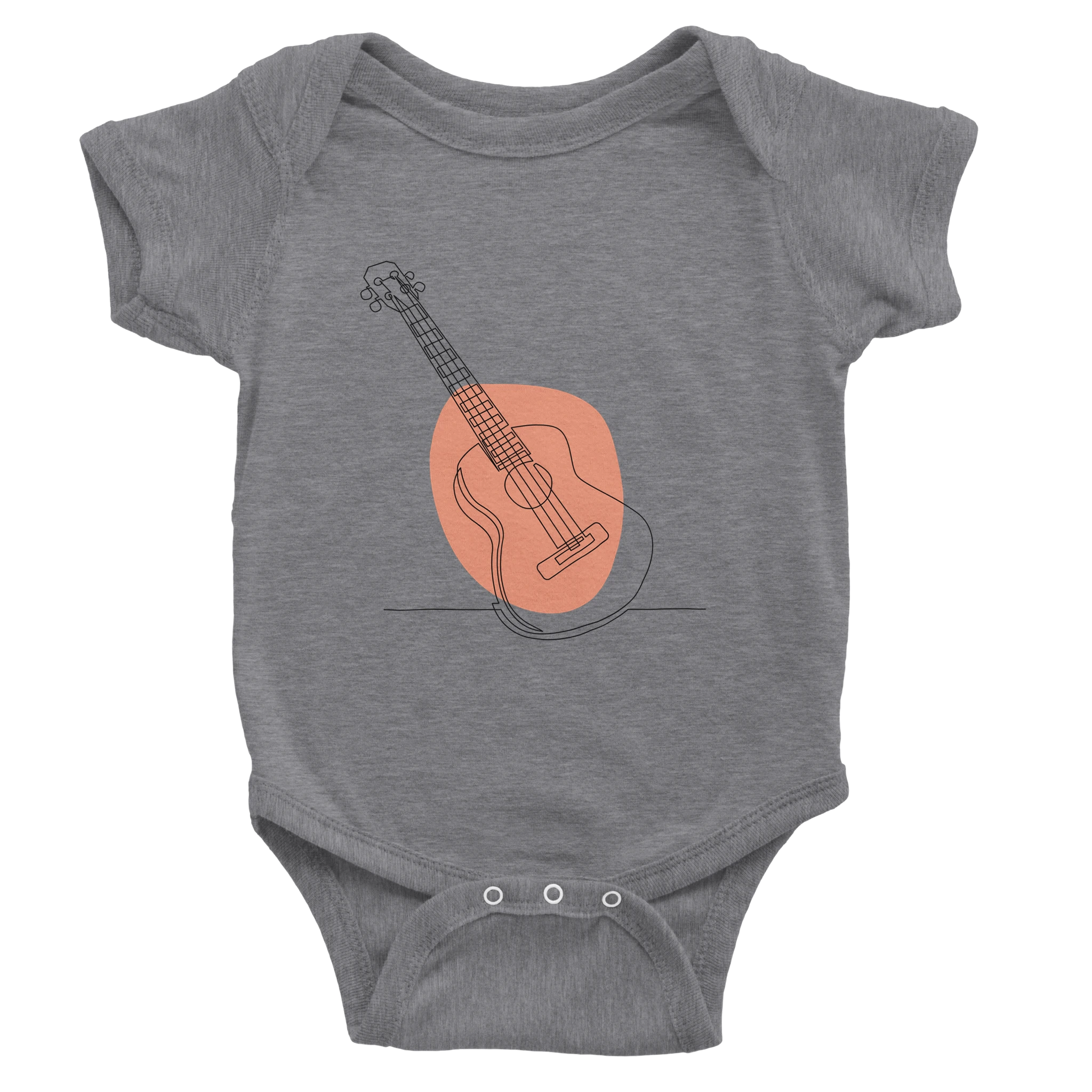Baby Bodysuit · Acoustic Guitar (Bold) Heather Gray - BM ink.