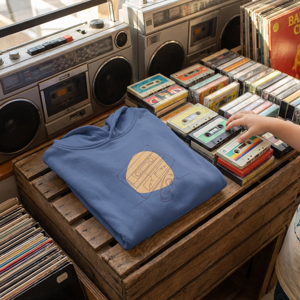 Kids Hoodie · Audio Cassette Wrinkled Tape Blue - BM ink.