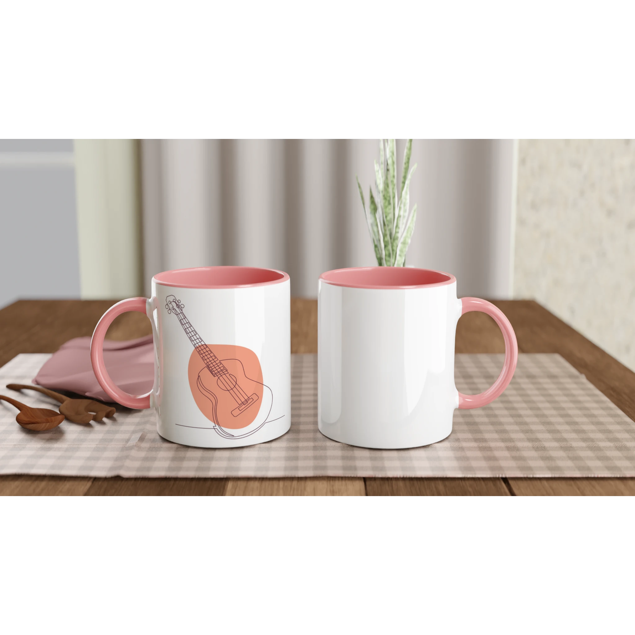 Ceramic Mug · Acoustic Guitars Ceramic Pink Bold Left - BM ink.