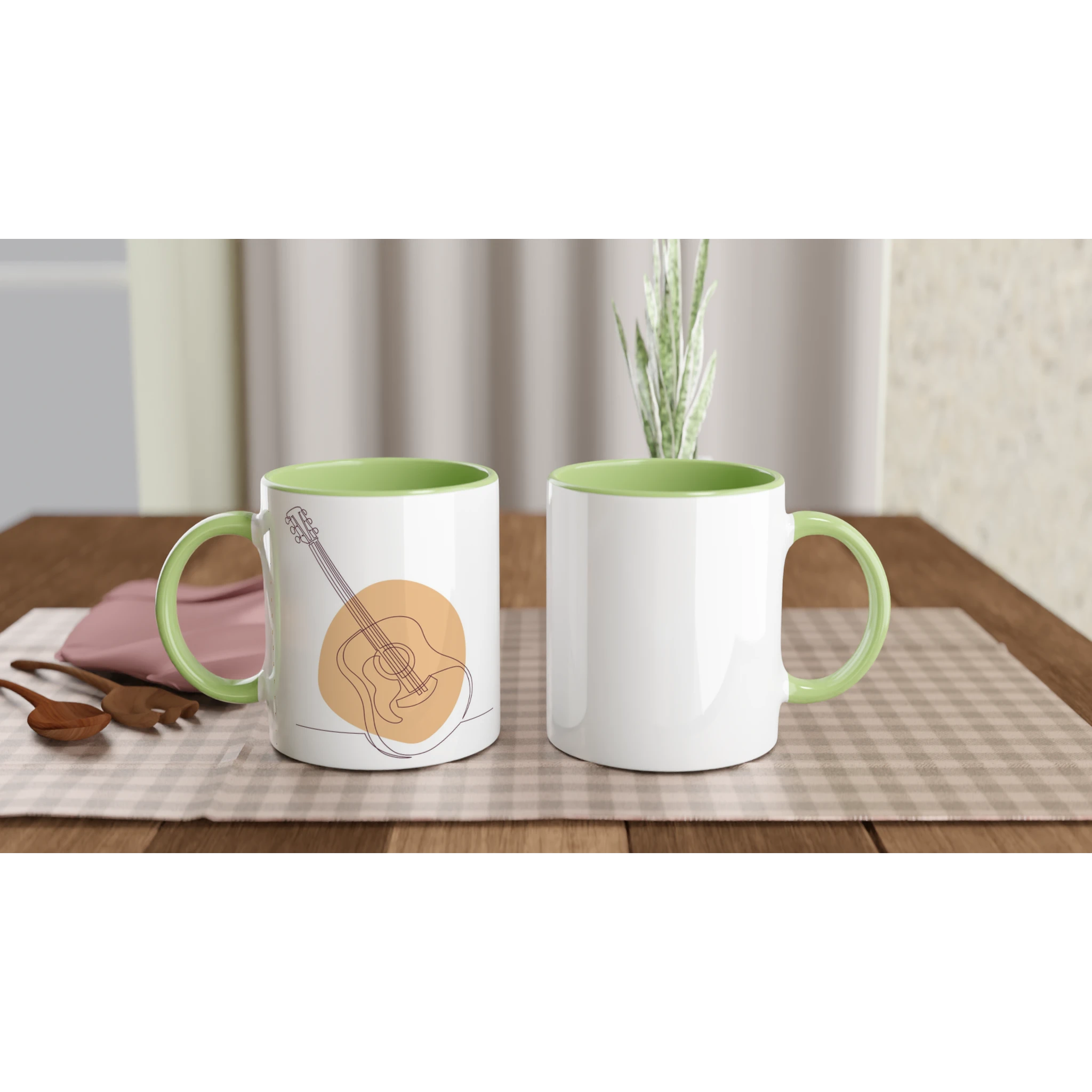 Ceramic Mug · Acoustic Guitars Ceramic Green Light Left - BM ink.
