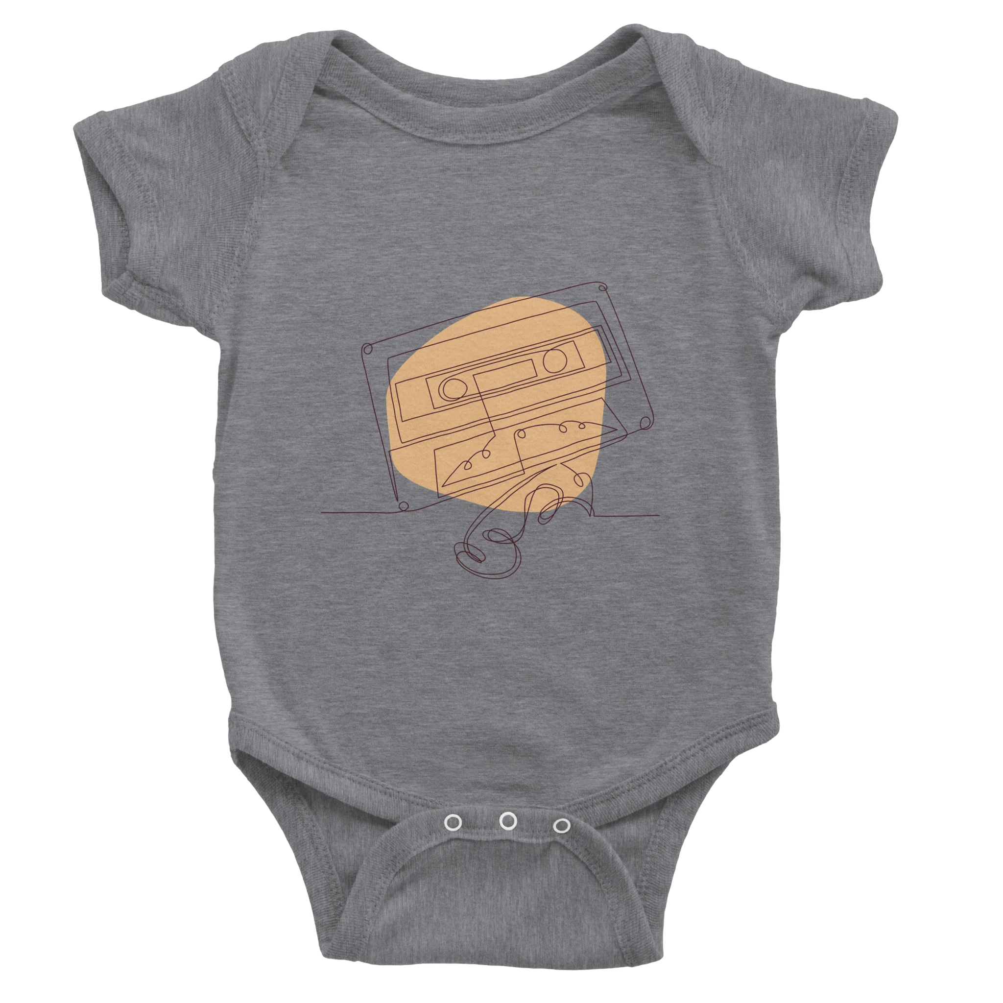 Baby Bodysuit · Audio Cassette Wrinkled Tape Heather Gray - BM ink.