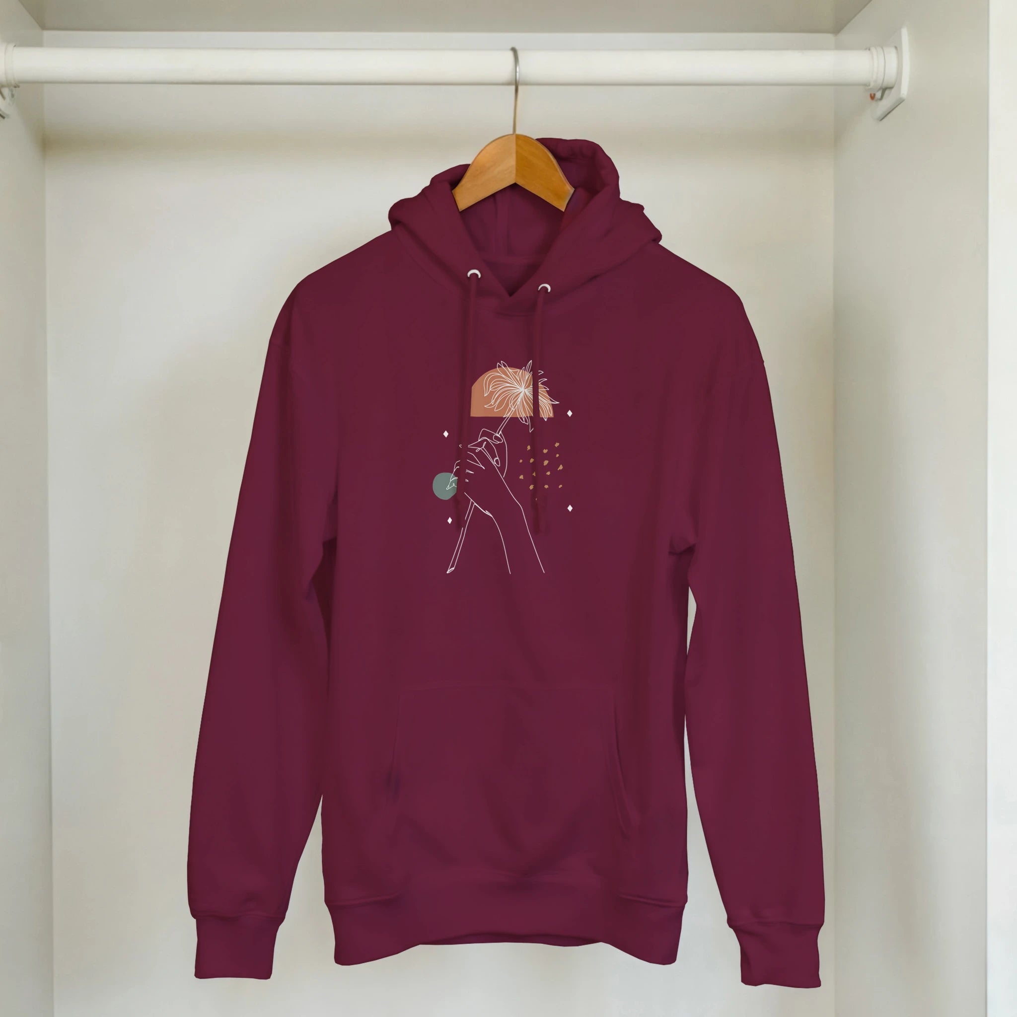Quiet Bloom · Adult Hoodie Bold Maroon - BM ink.