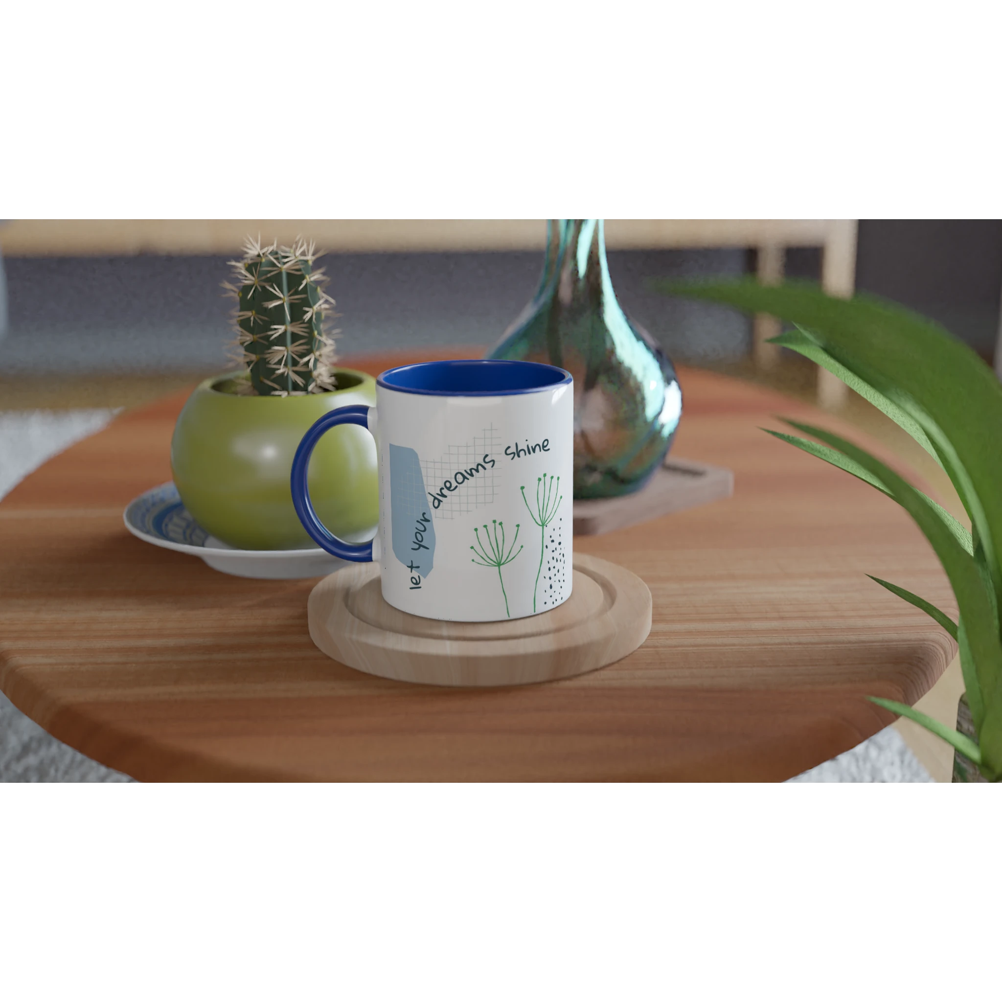 Ceramic Mug · Let Your Dreams Shine Ceramic Blue Left - BM ink.