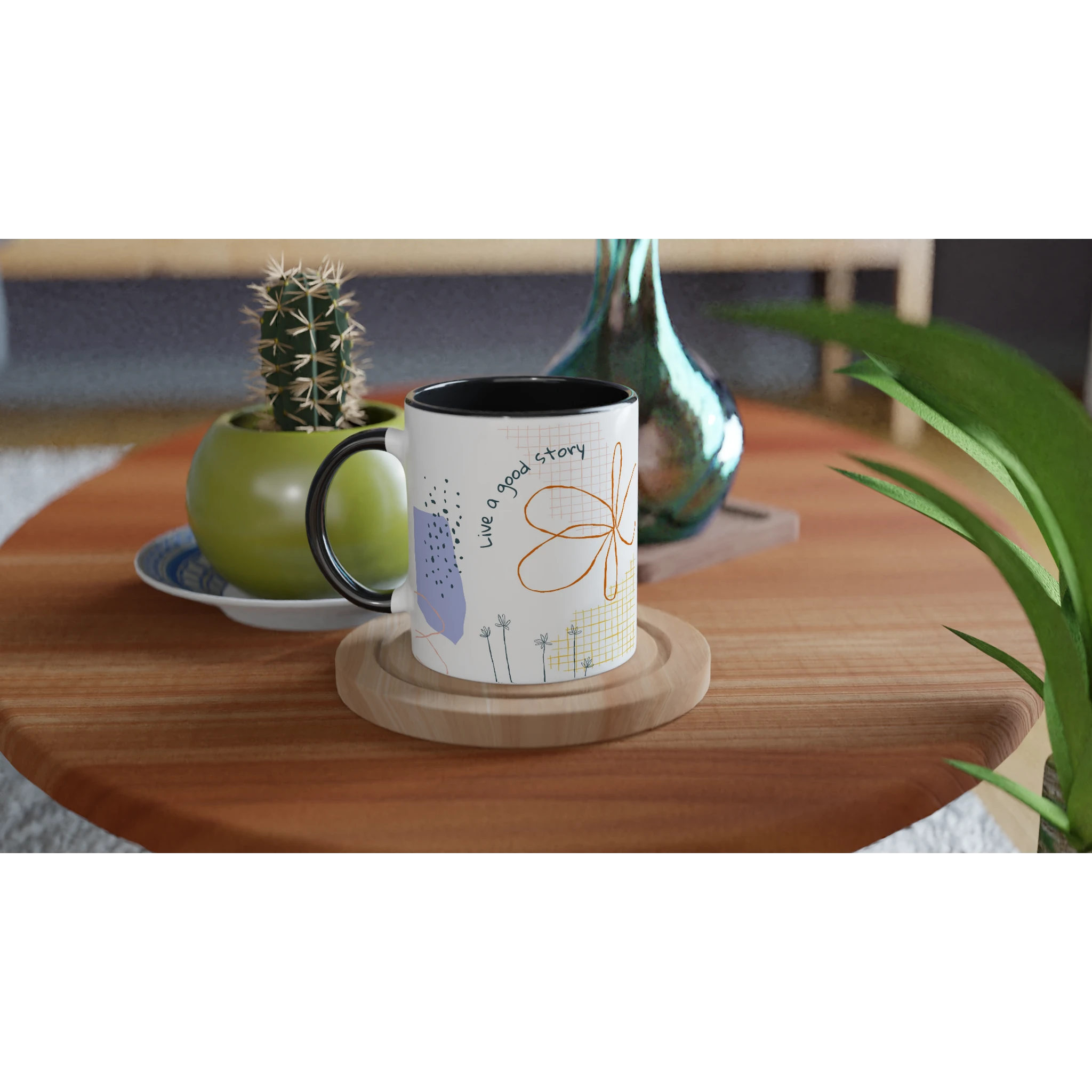 Ceramic Mug · Live a Good Story Ceramic Black Left - BM ink.