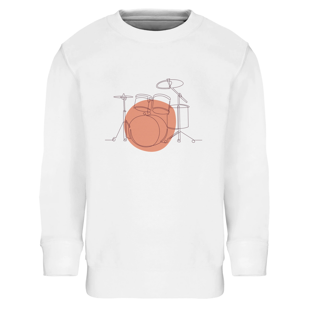 Kids Sweatshirt · Drum Set (Bold) White - BM ink.