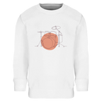 Kids Sweatshirt · Drum Set (Bold) White - BM ink.