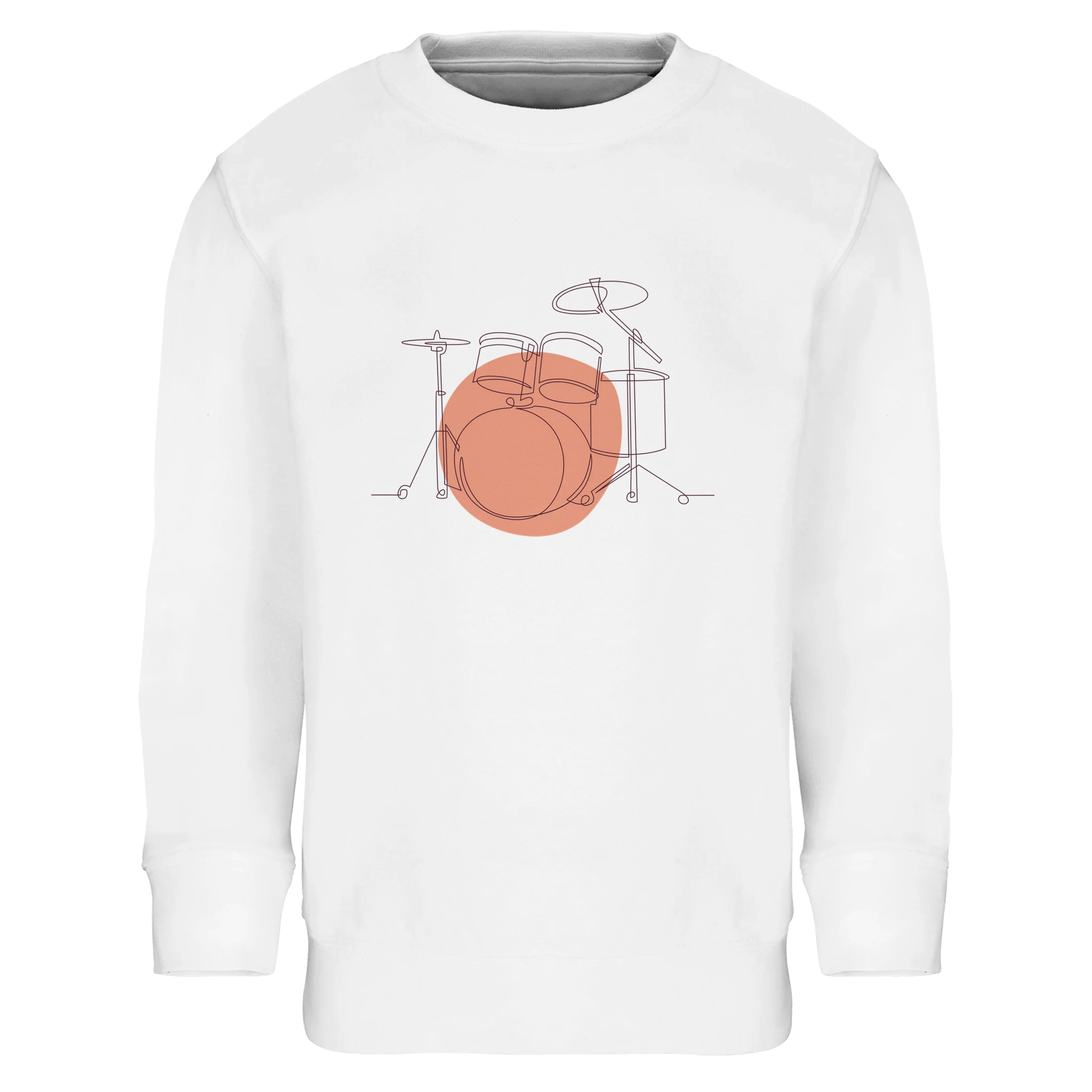 Kids Sweatshirt · Drum Set (Bold) White - BM ink.