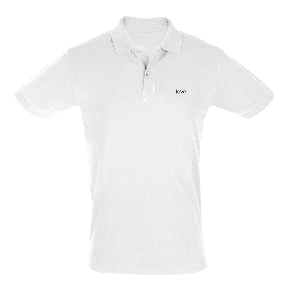 love. · Embroidered Men Polo Shirt White - BM ink.