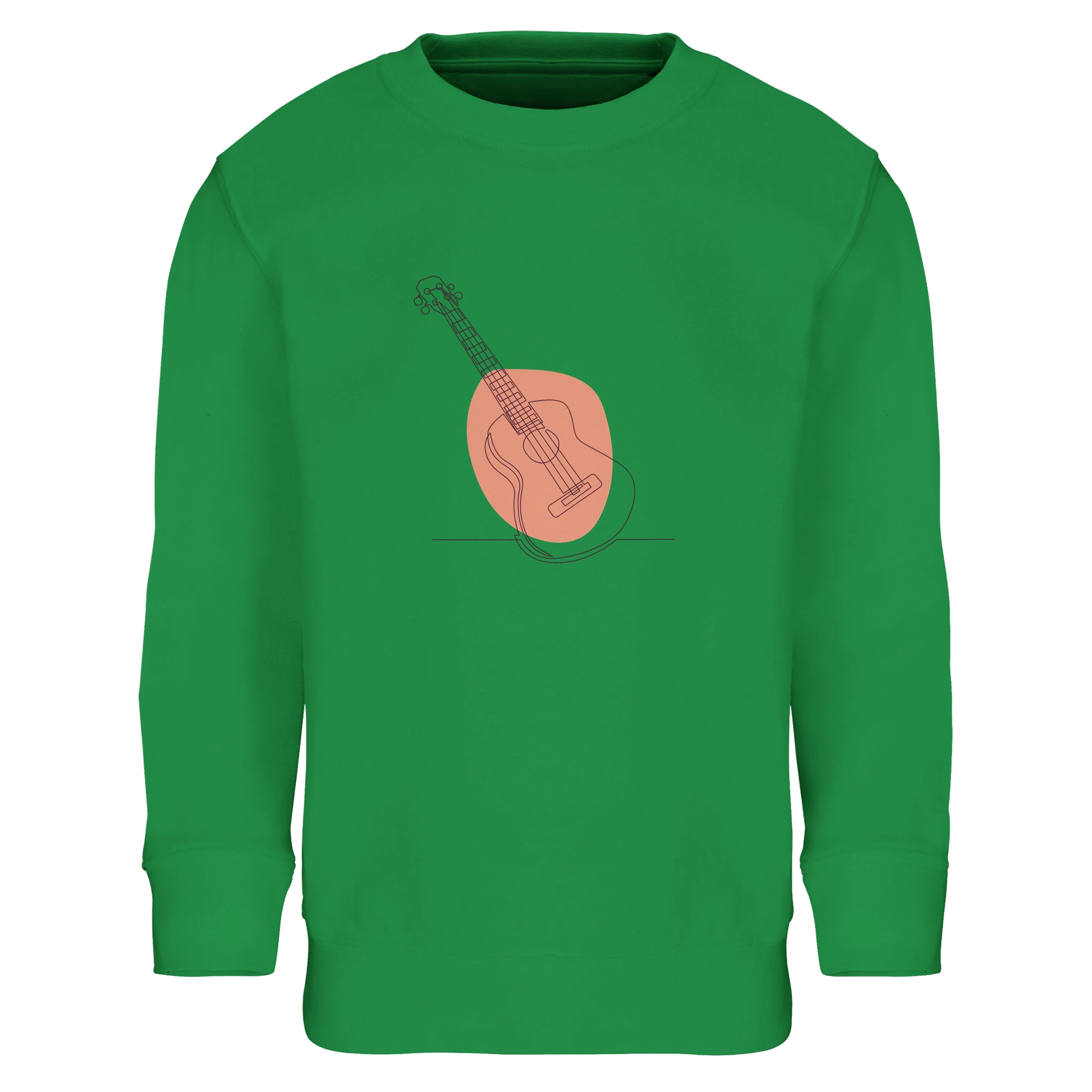 Kids Sweatshirt · Acoustic Guitar (Bold) Kelly Green - BM ink.