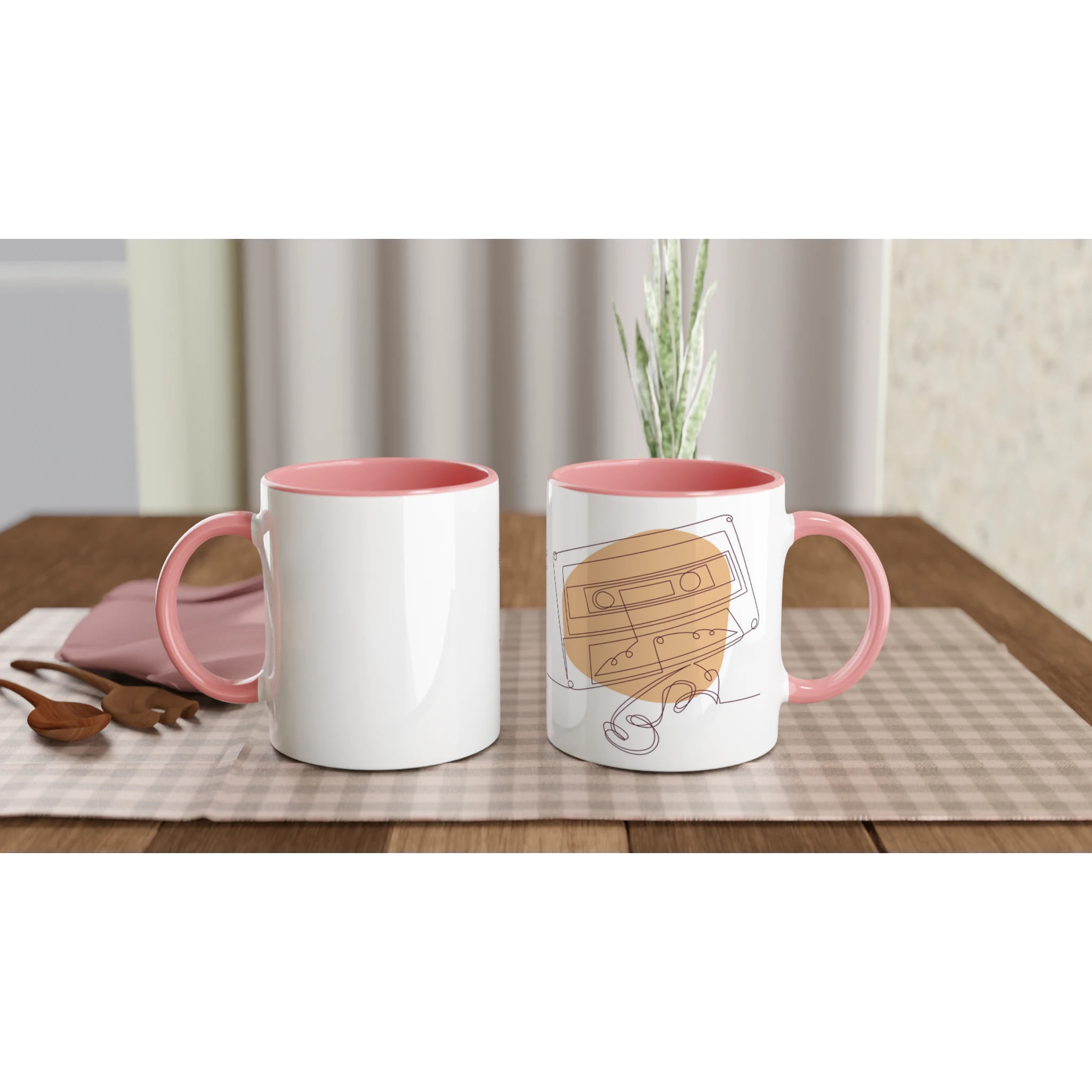 Analog Soul · Ceramic Mug Ceramic Pink Wrinkled Cassette Right - BM ink.