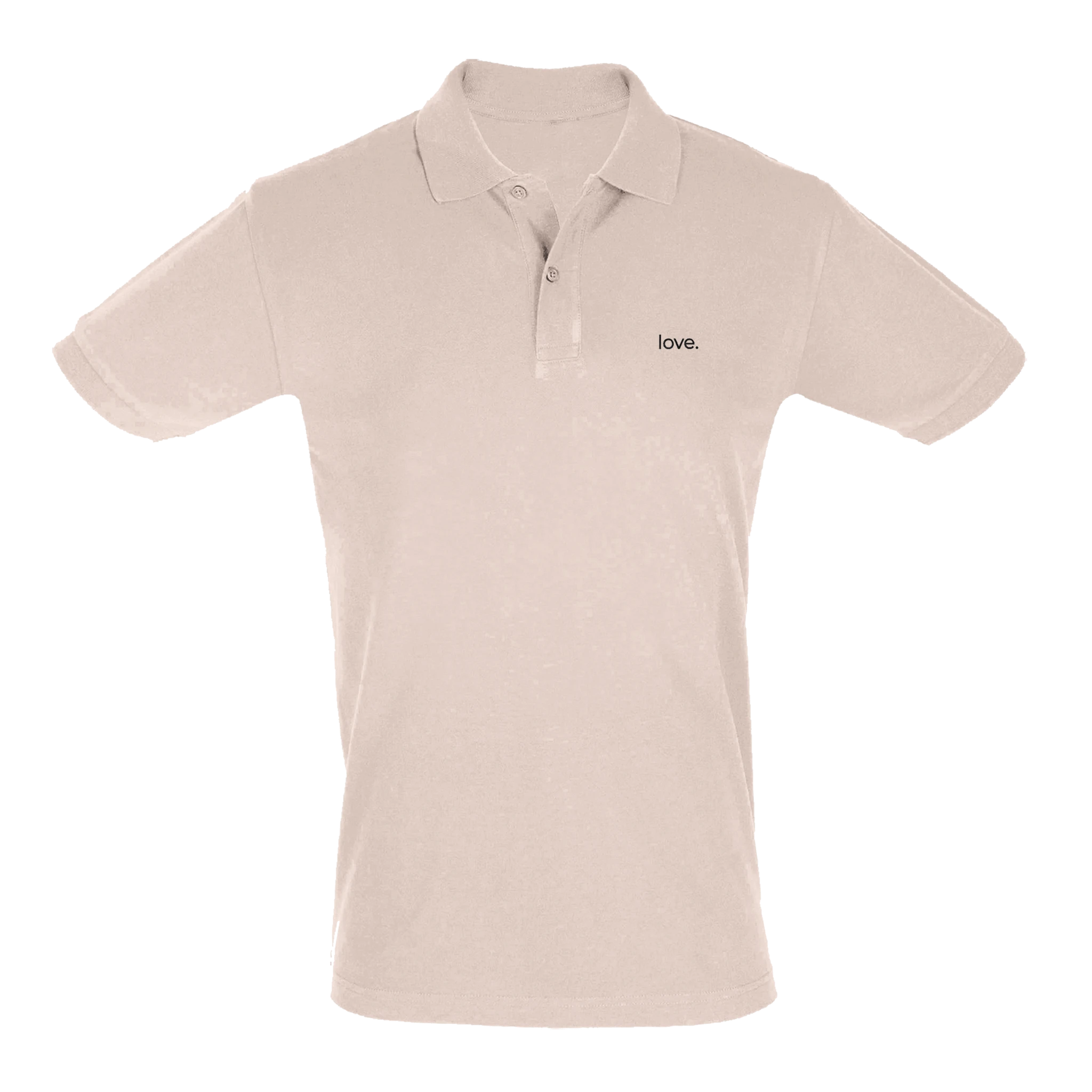 love. · Embroidered Men Polo Shirt Creamy Pink - BM ink.