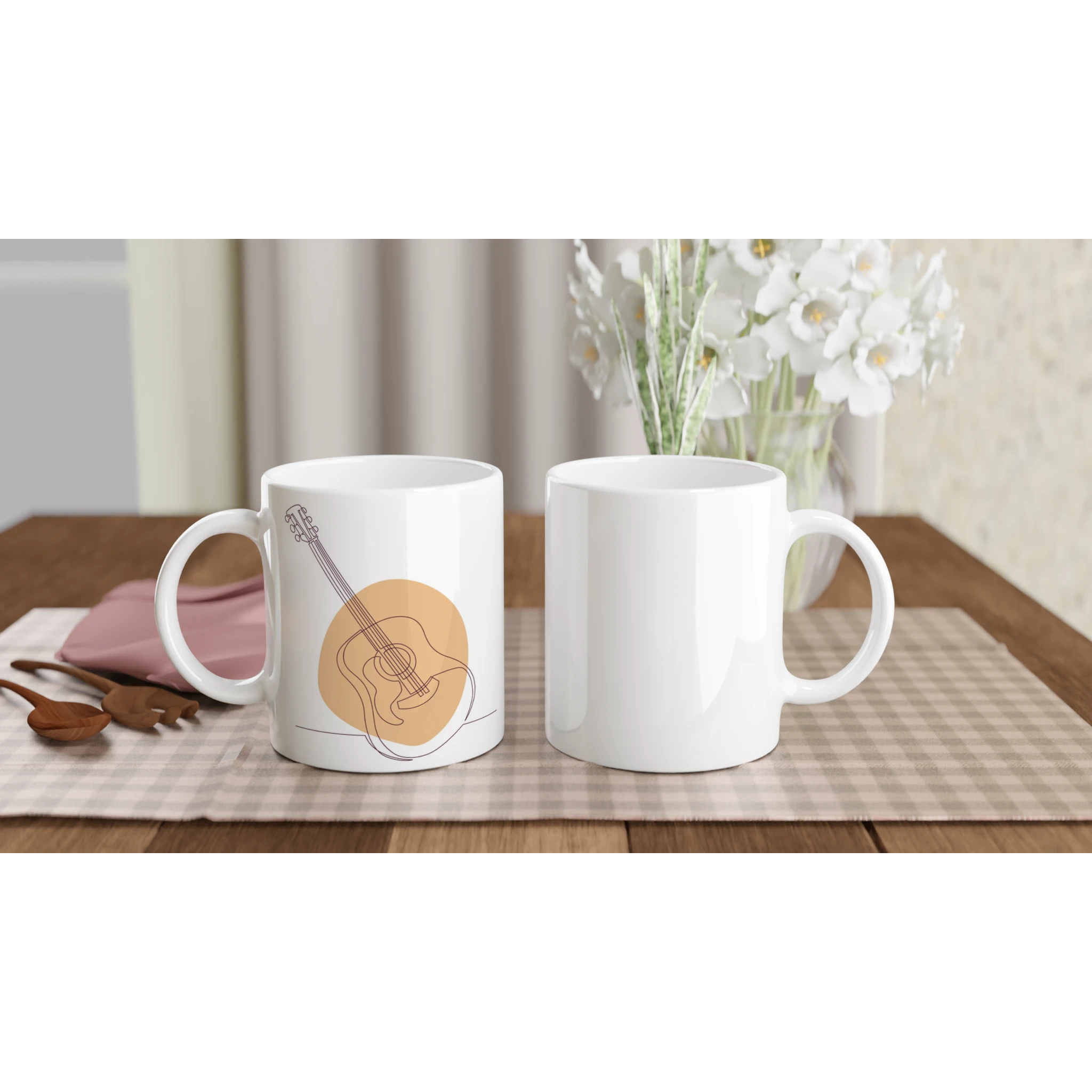 Ceramic Mug · Acoustic Guitars Ceramic White Light Left - BM ink.