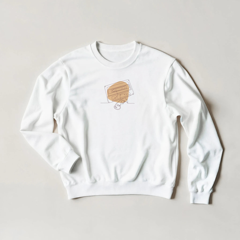 Adult Sweatshirt · Audio Cassette Wrinkled Tape White - BM ink.