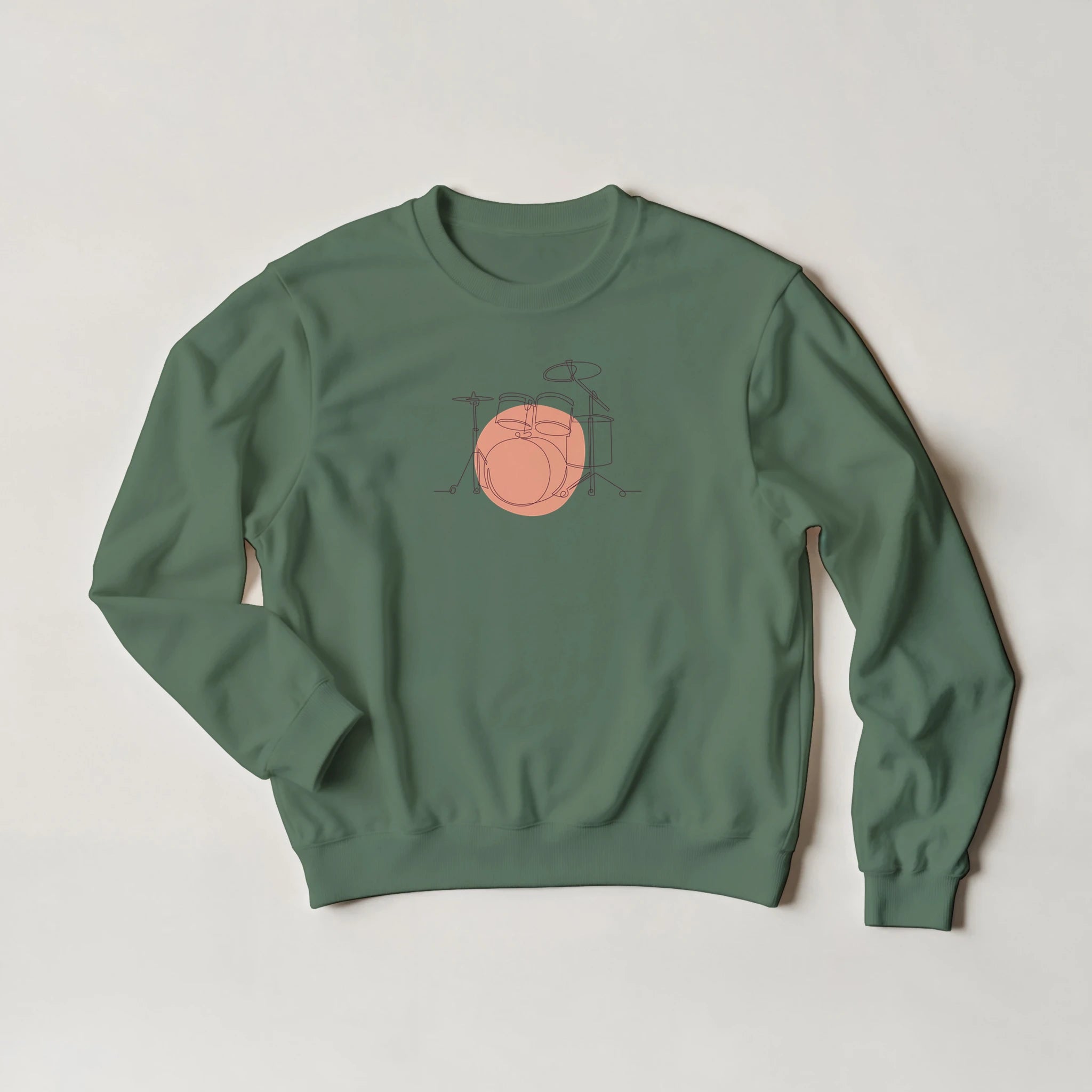 Adult Sweatshirt · Drum Sets Military Green Bold - BM ink.