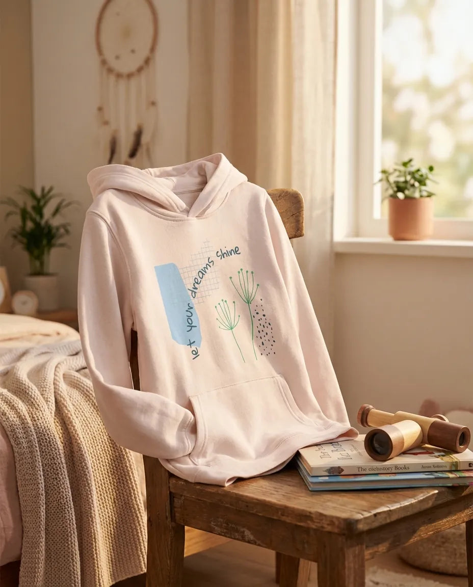 Kids Hoodie · Let Your Dreams Shine Creamy Pink - BM ink.
