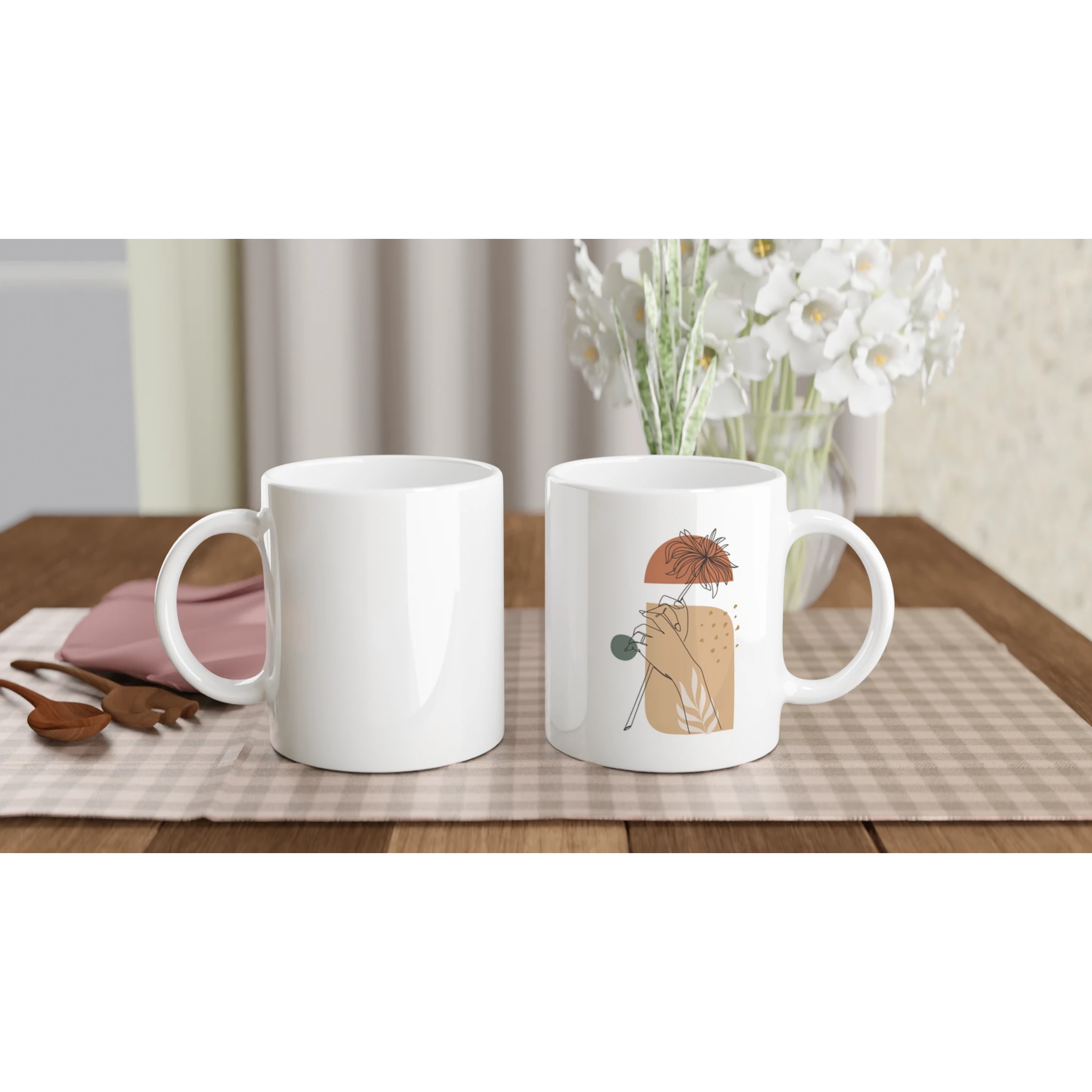 Quiet Bloom · Ceramic Mug Ceramic White Right - BM ink.