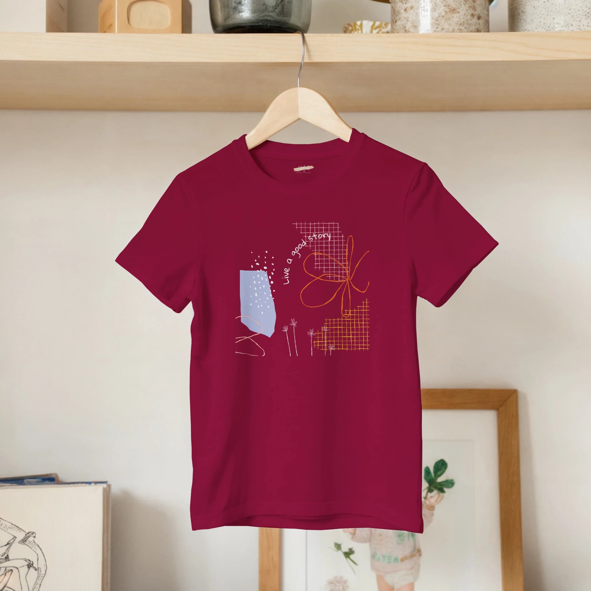 Kids T-Shirt · Live a Good Story Cardinal Red - BM ink.