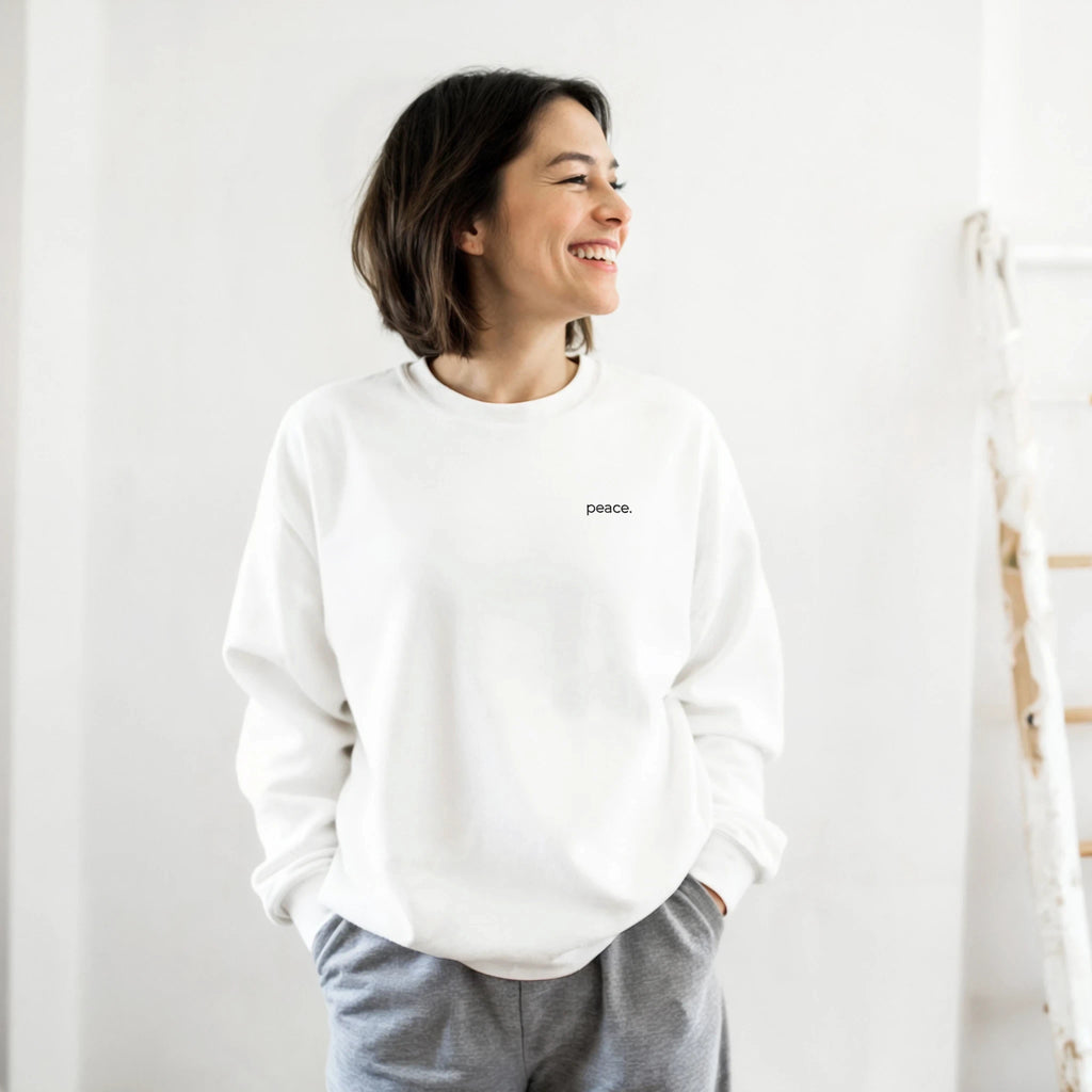 peace. · Embroidered Adult Sweatshirt - BM ink.