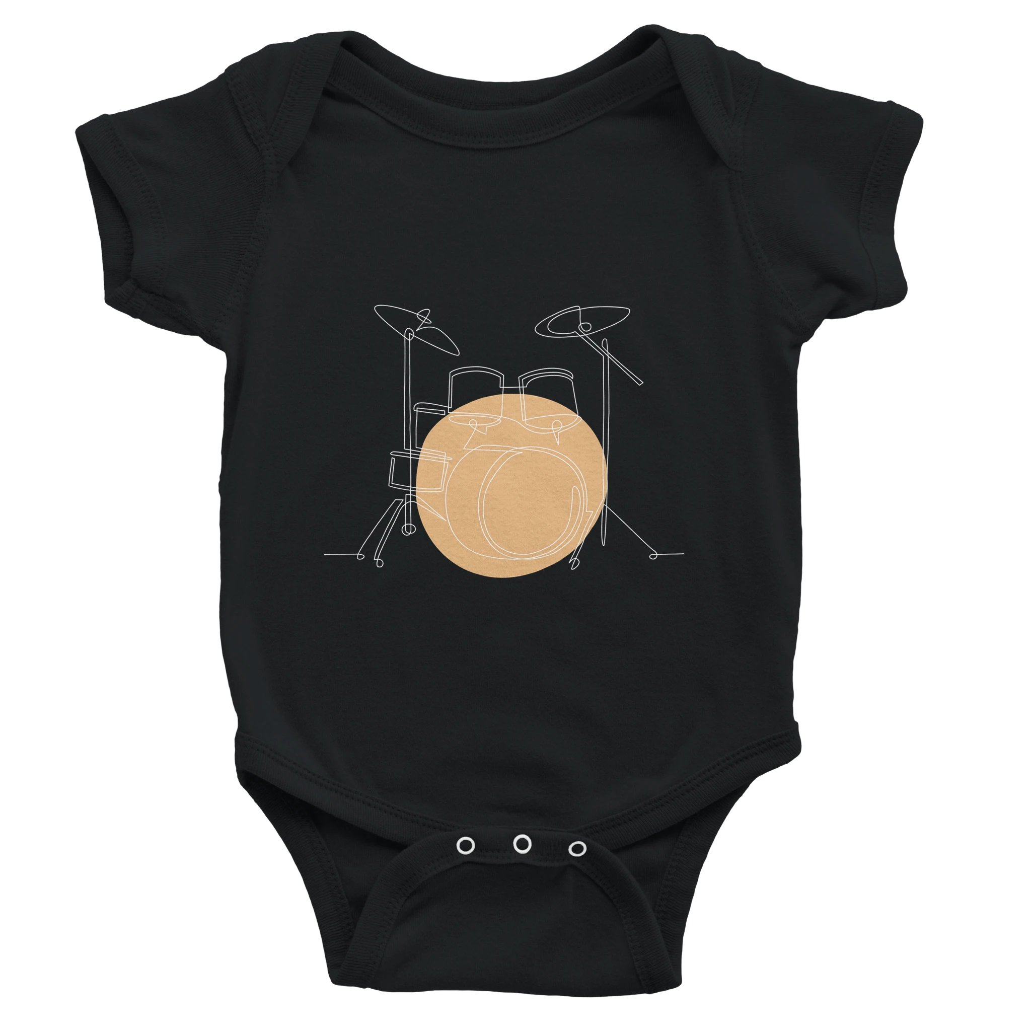 Baby Bodysuit · Drum Set (Light) Black - BM ink.