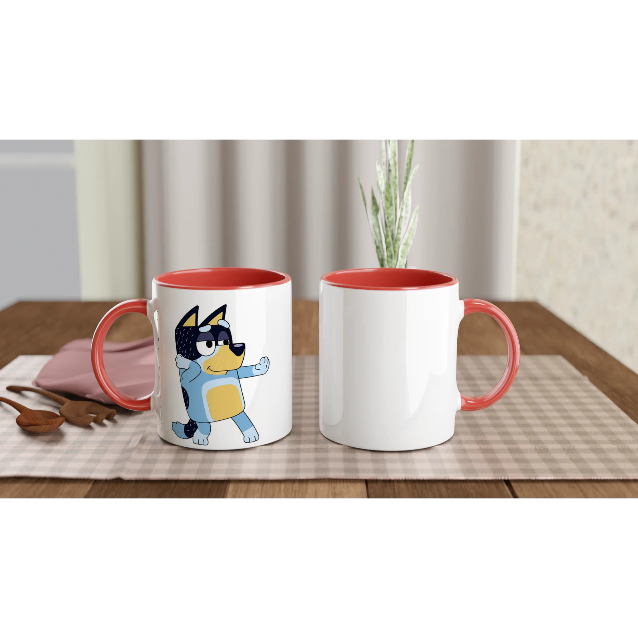 Ceramic Mug · Bluey's Dad Bandit Ceramic Red Bandit Left - BM ink.