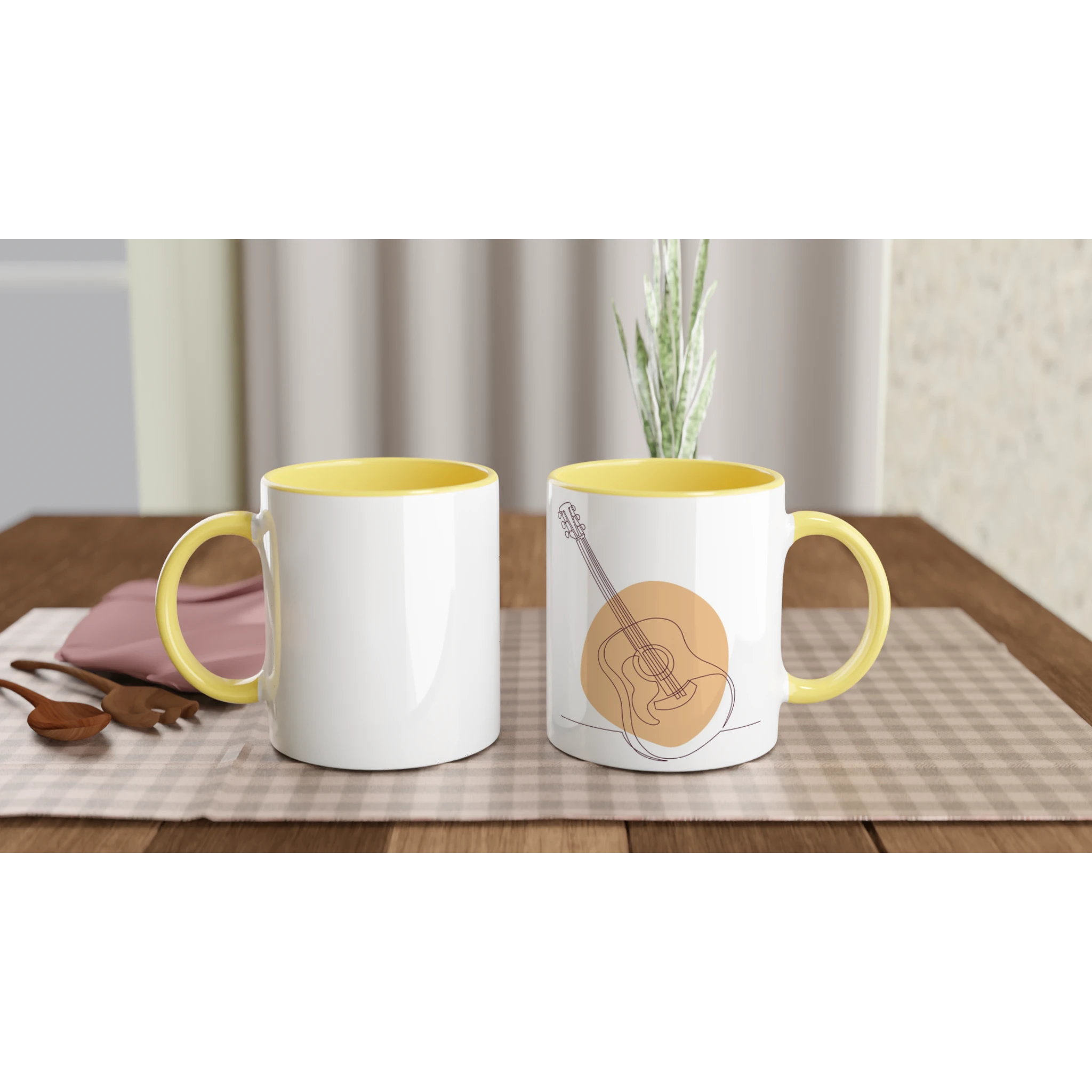 Ceramic Mug · Acoustic Guitars Ceramic Yellow Light Right - BM ink.