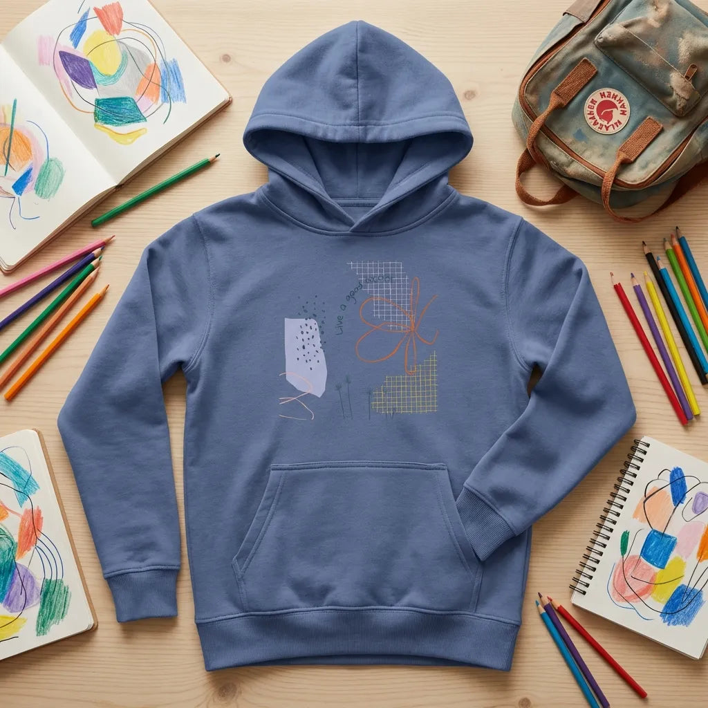 Kids Hoodie · Live a Good Story Blue - BM ink.