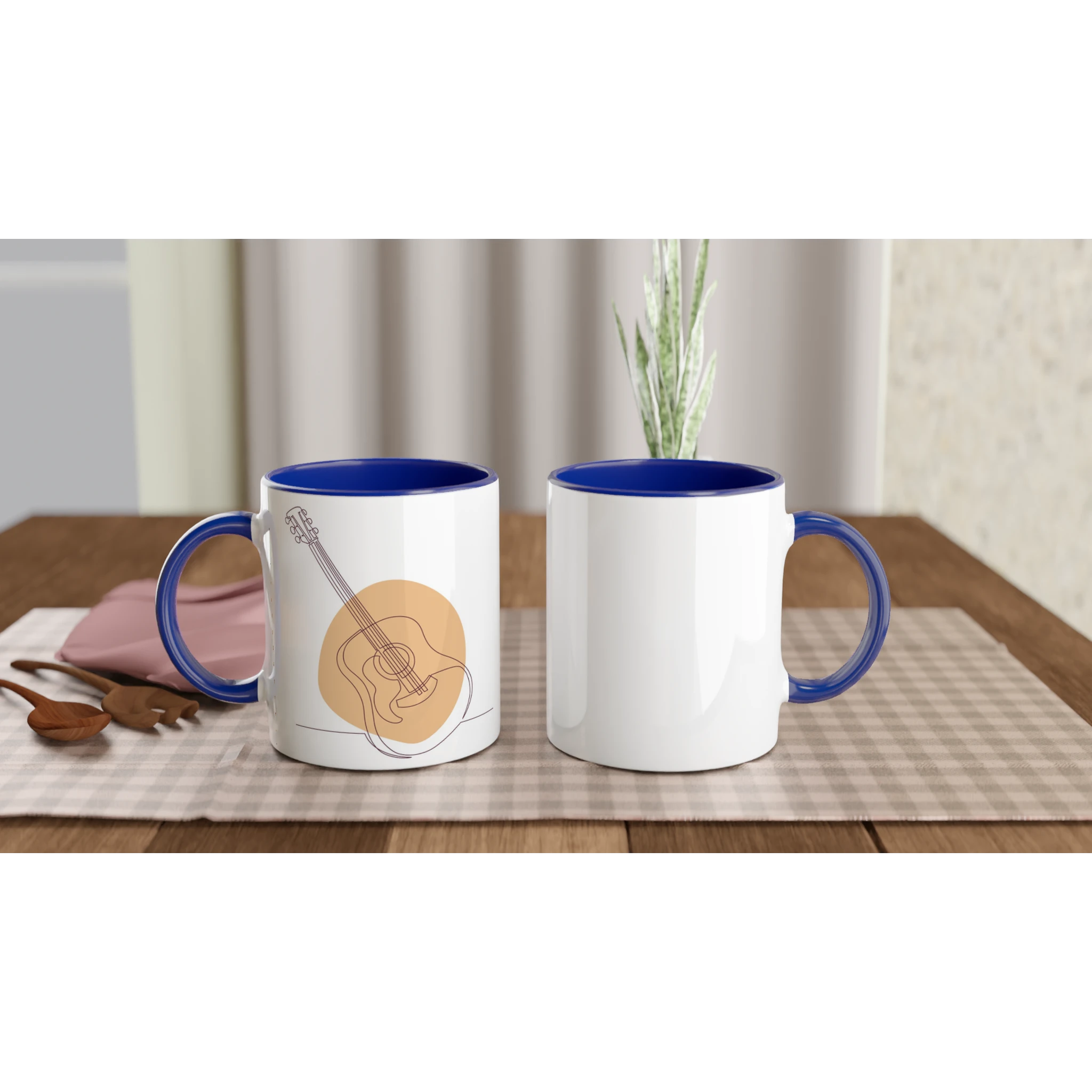 Ceramic Mug · Acoustic Guitars Ceramic Blue Light Left - BM ink.