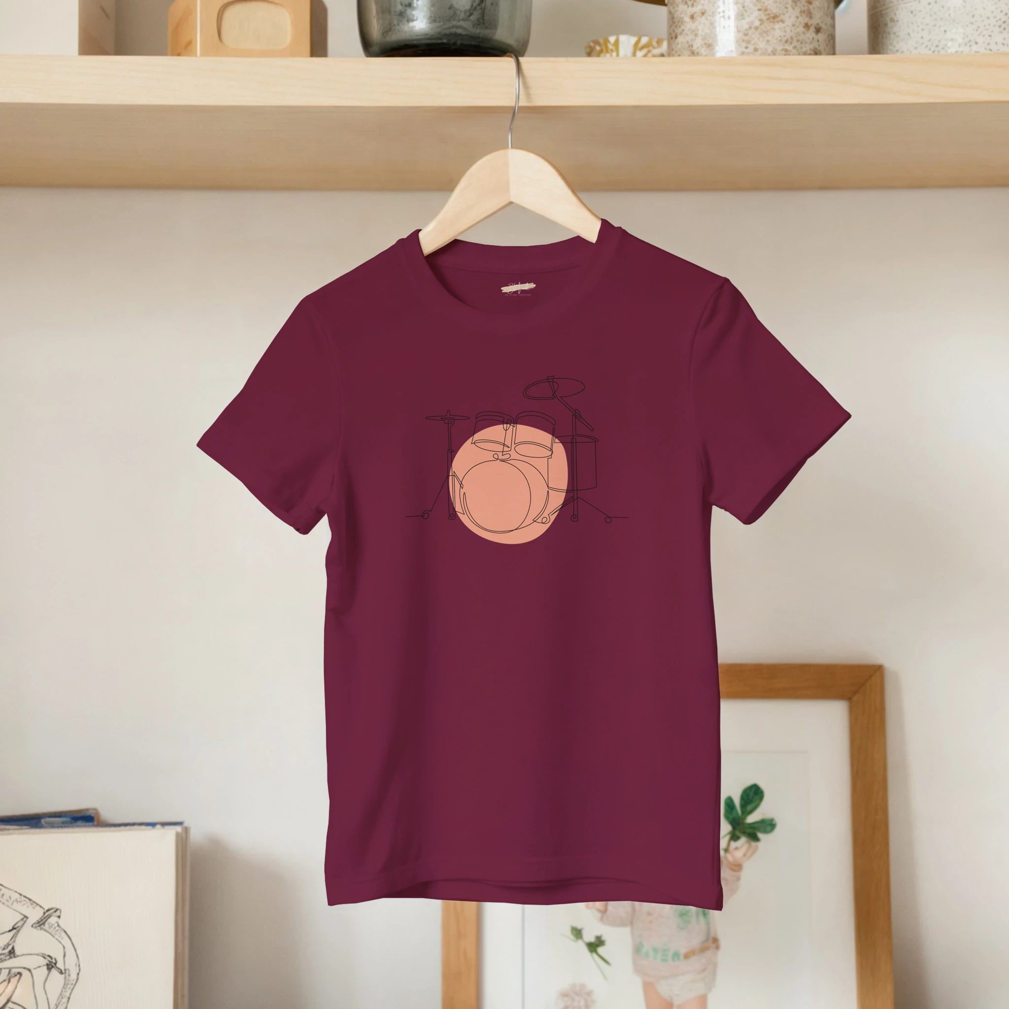 Kids T-Shirt · Drum Set (Bold) Maroon - BM ink.