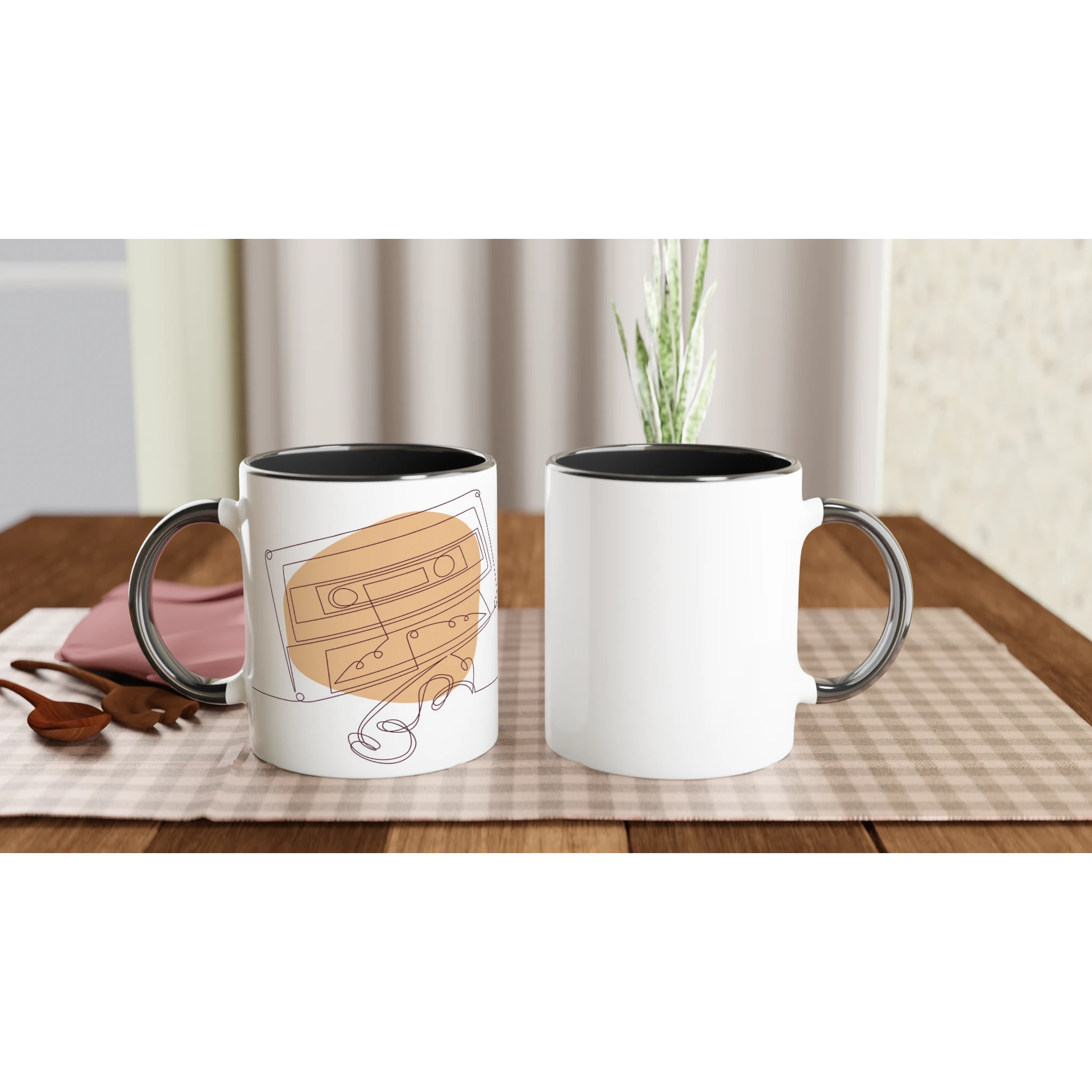 Analog Soul · Ceramic Mug Ceramic Black Wrinkled Cassette Left - BM ink.