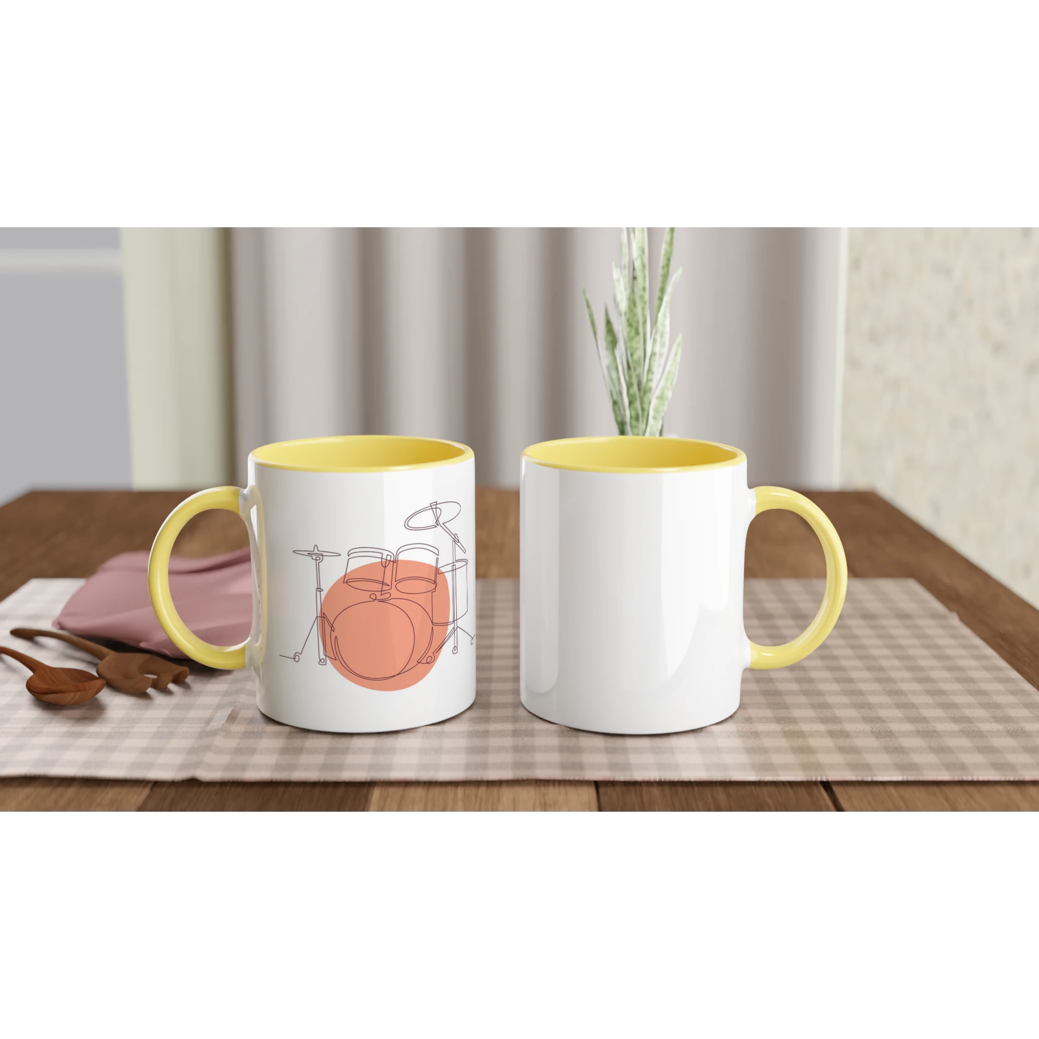 Ceramic Mug · Drum Sets Ceramic Yellow Bold Left - BM ink.