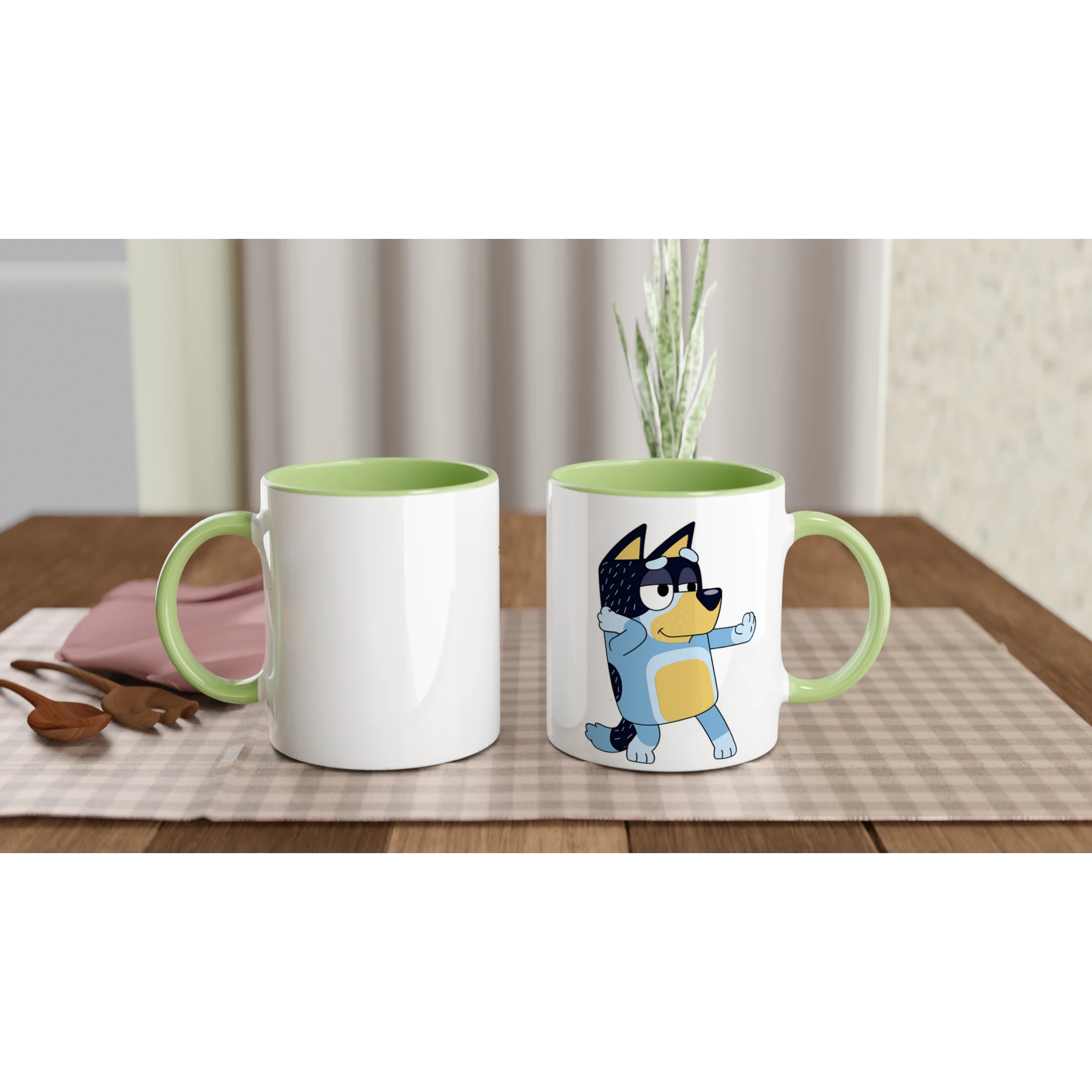 Ceramic Mug · Bluey's Dad Bandit Ceramic Green Bandit Right - BM ink.