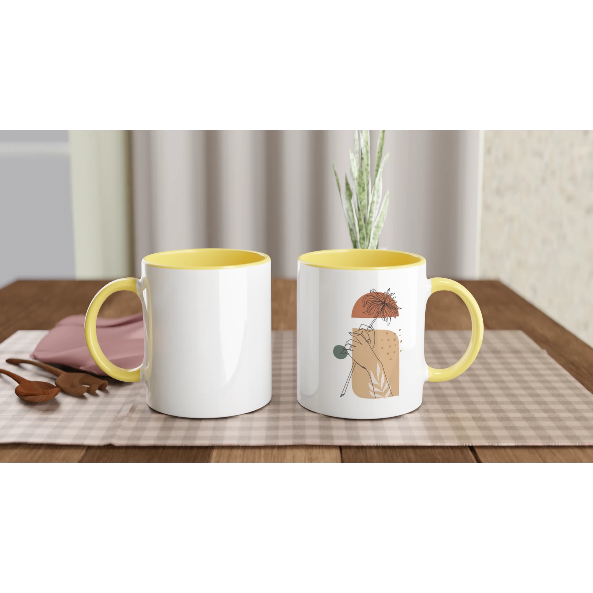 Quiet Bloom · Ceramic Mug Ceramic Yellow Right - BM ink.