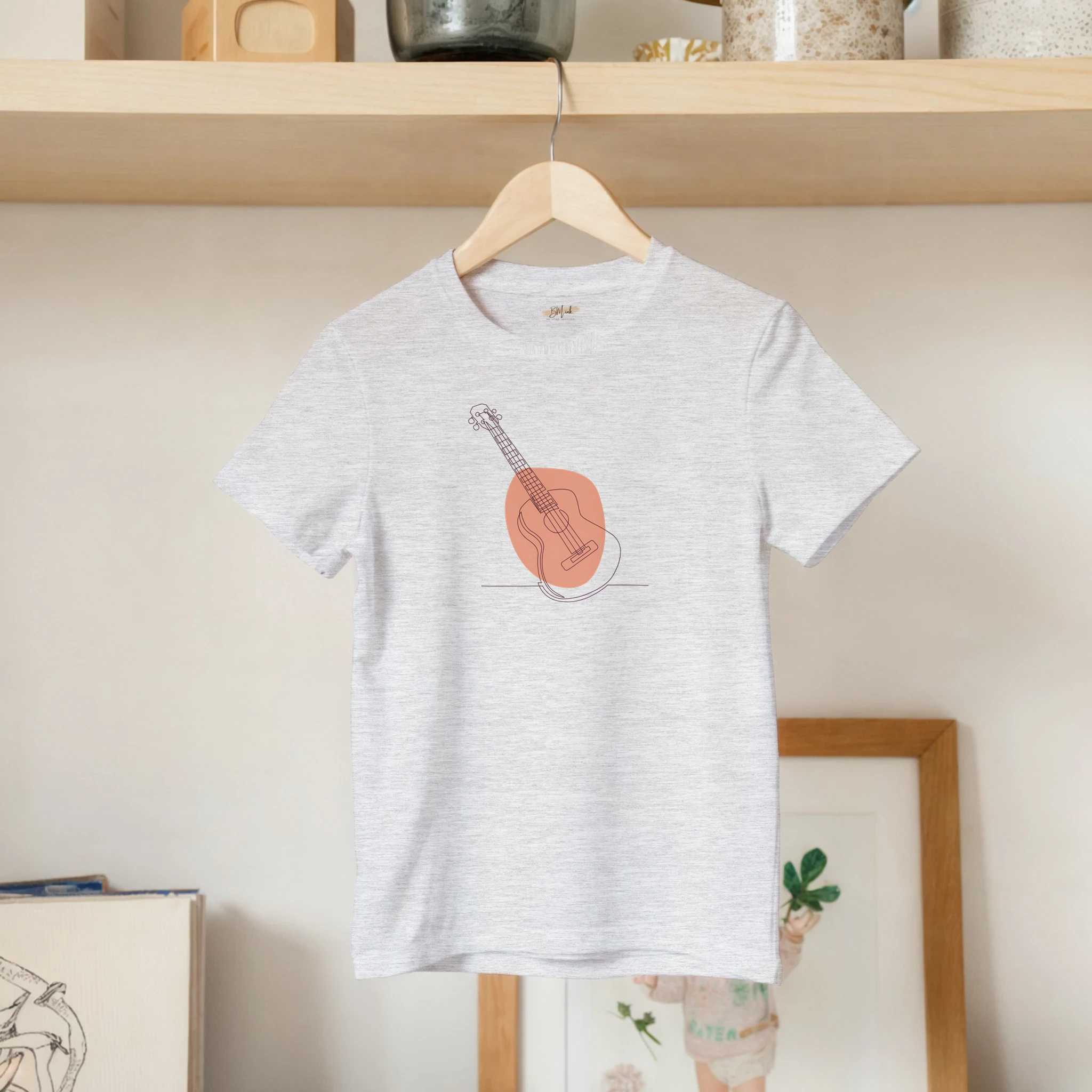 Kids T-Shirt · Acoustic Guitar (Bold) Ash - BM ink.