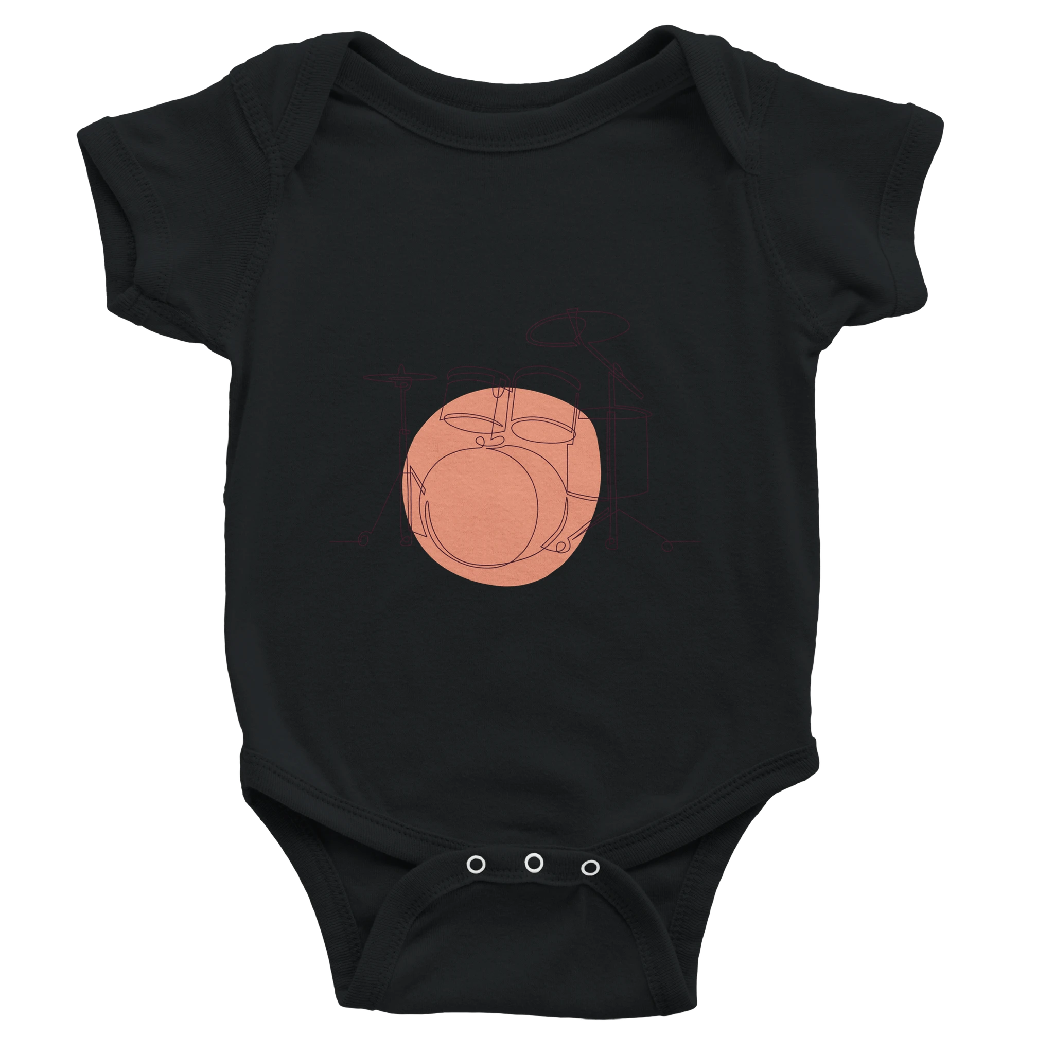 Baby Bodysuit · Drum Set (Bold) Black - BM ink.