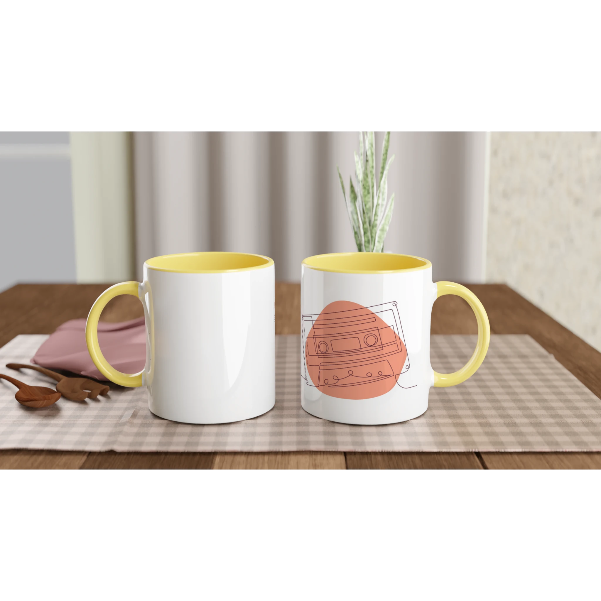 Analog Soul · Ceramic Mug Ceramic Yellow Cassette Right - BM ink.