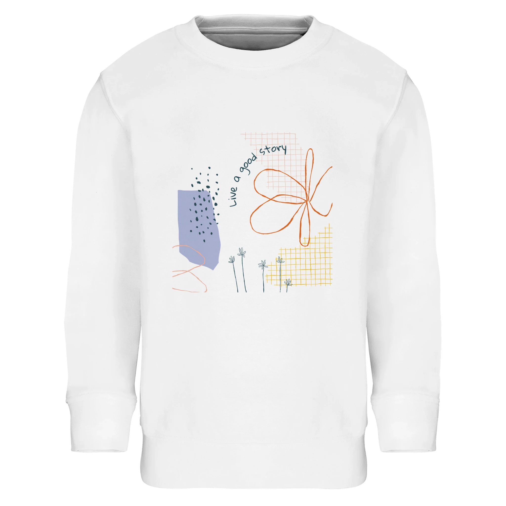 Kids Sweatshirt · Live a Good Story White - BM ink.