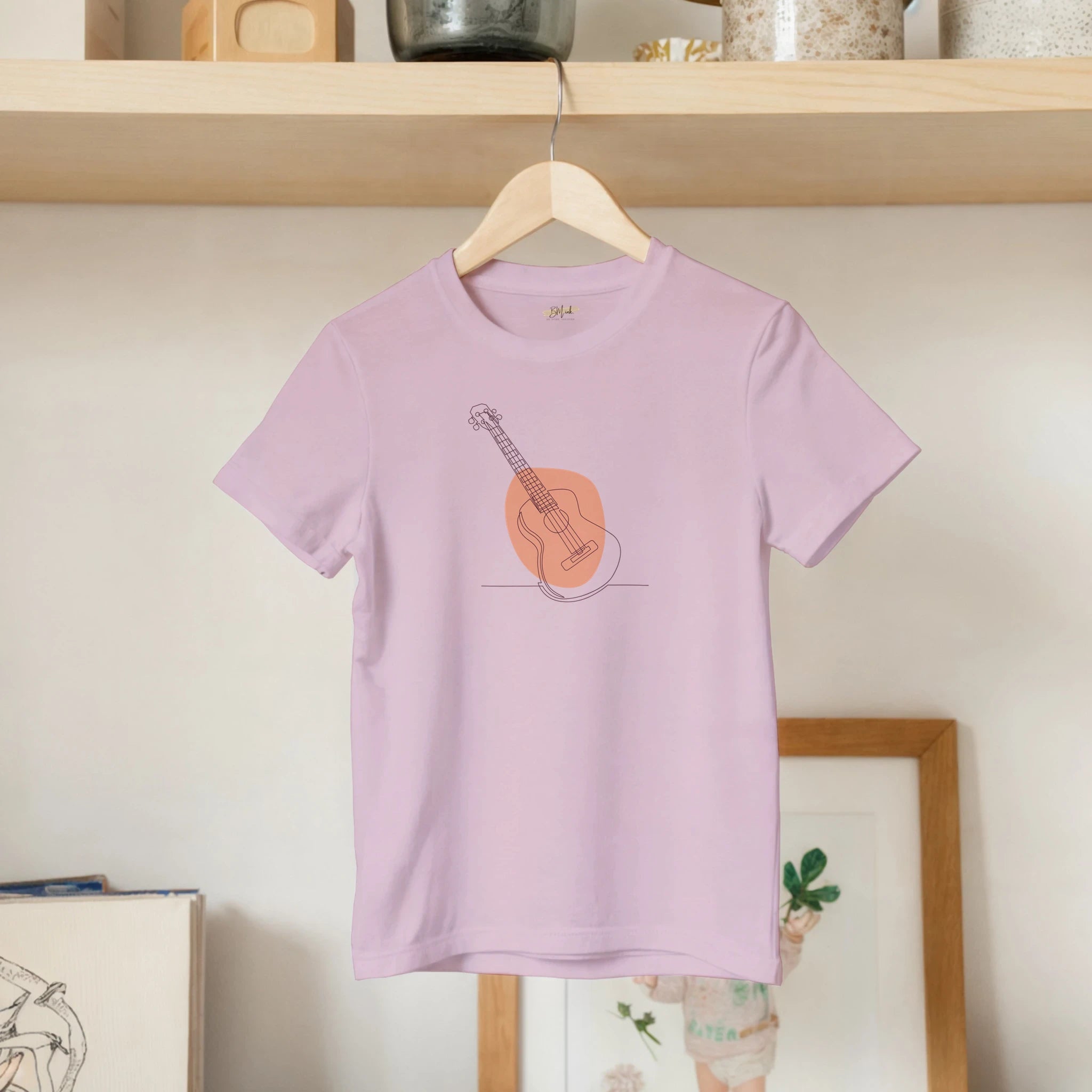 Kids T-Shirt · Acoustic Guitar (Bold) Light Pink - BM ink.