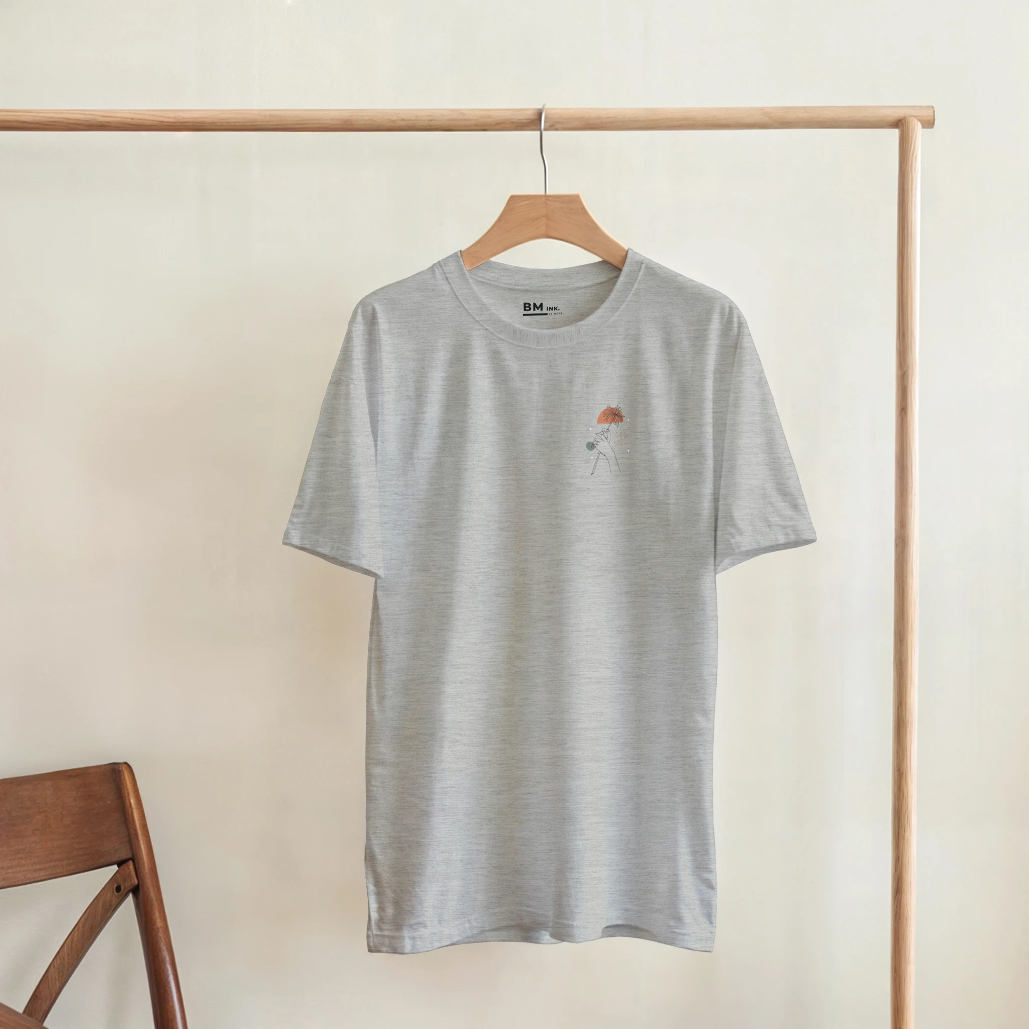 Quiet Bloom · Adult T-Shirt Subtle Ash - BM ink.