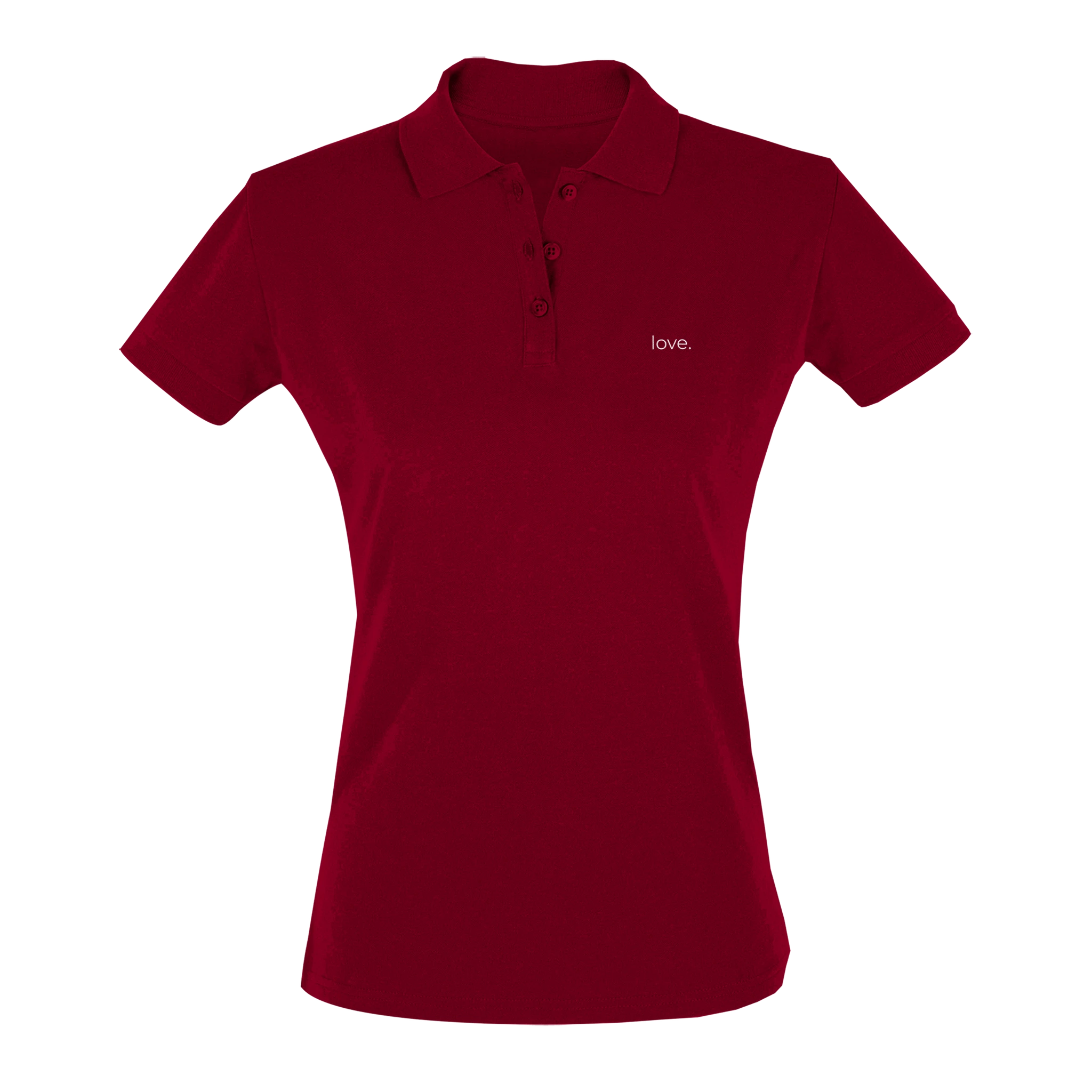 love. · Embroidered Women Polo Shirt Burgundy - BM ink.