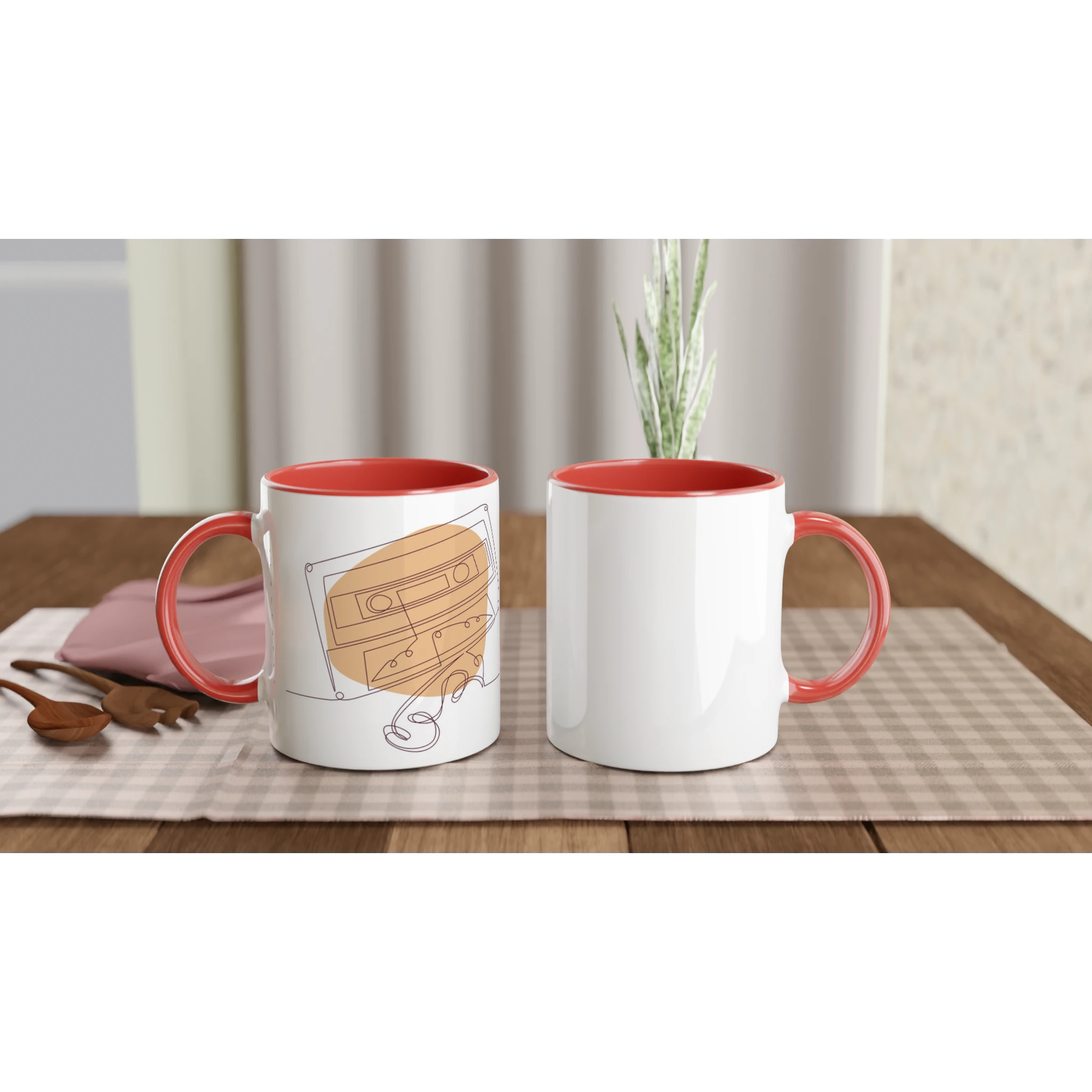 Analog Soul · Ceramic Mug Ceramic Red Wrinkled Cassette Left - BM ink.
